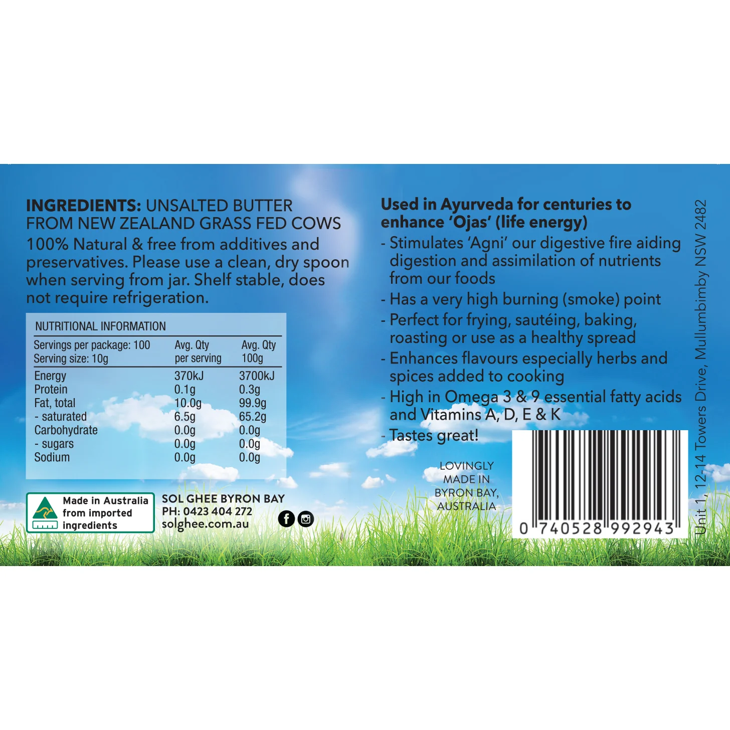 Sol Ghee Grass Fed Ghee 1kg - Image 2