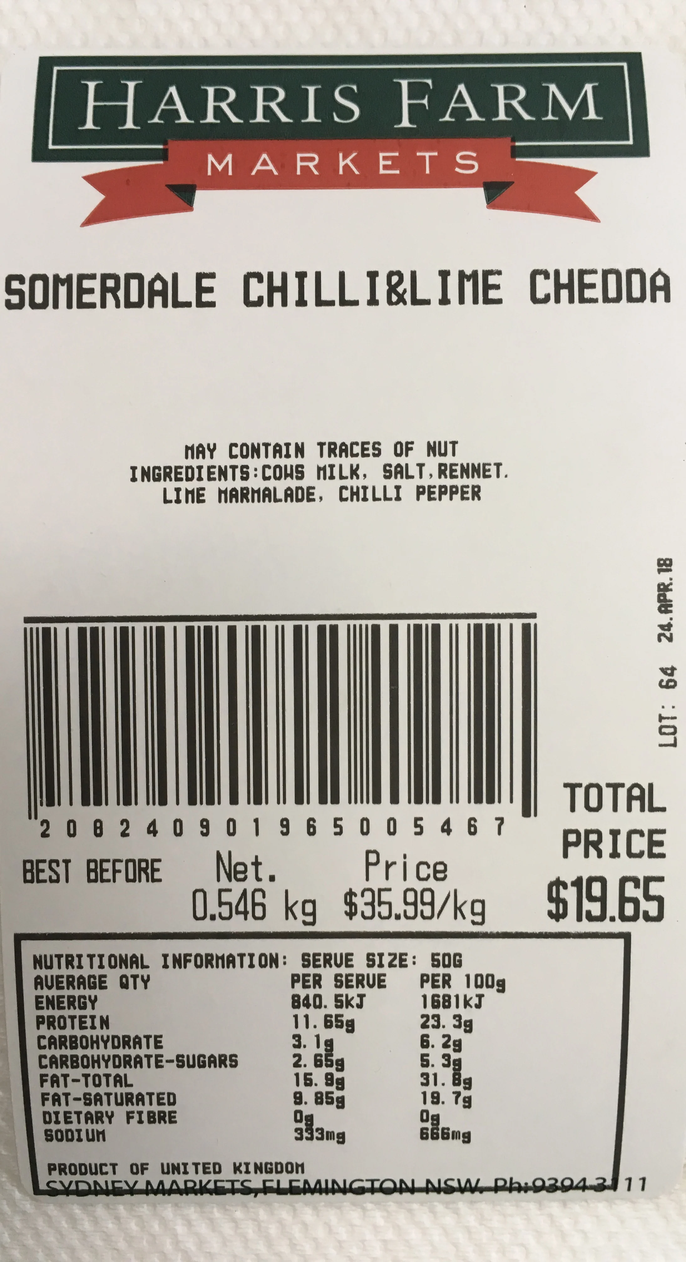 Somerdale Chilli and Lime Cheddar Cheese 190-230g - Image 3