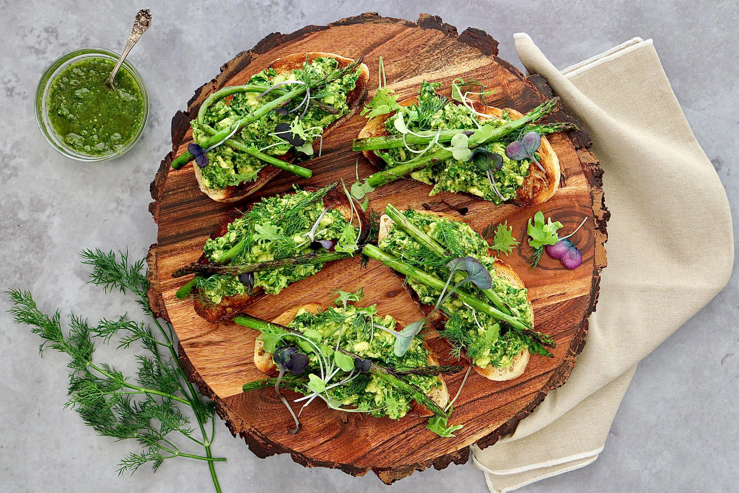 Sourdough Toast - with Salsa Verde Avocado Mash and Asparagus - Image 2