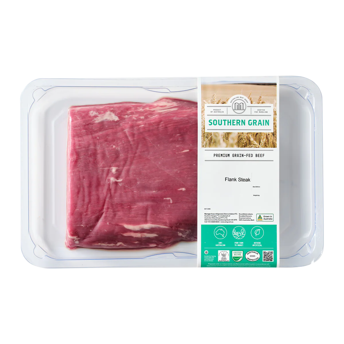 Southern Grain Premium Grain Fed Beef MB2 Flank Steak 450-600g