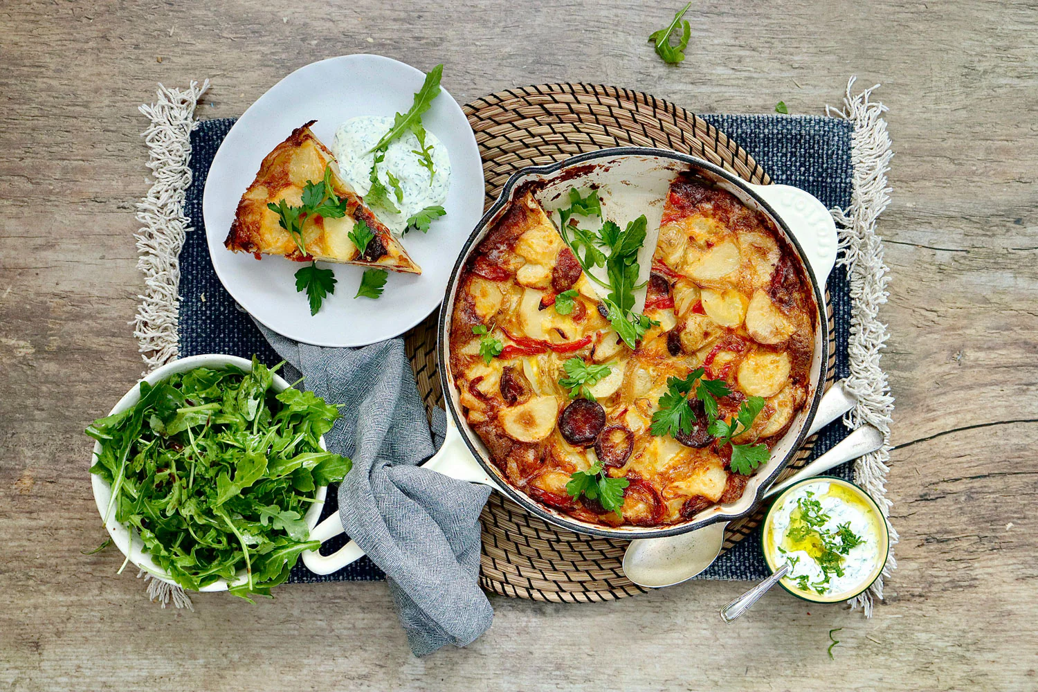 Spanish Potato and Chorizo Frittata - with Garlic Sour Cream - Image 2