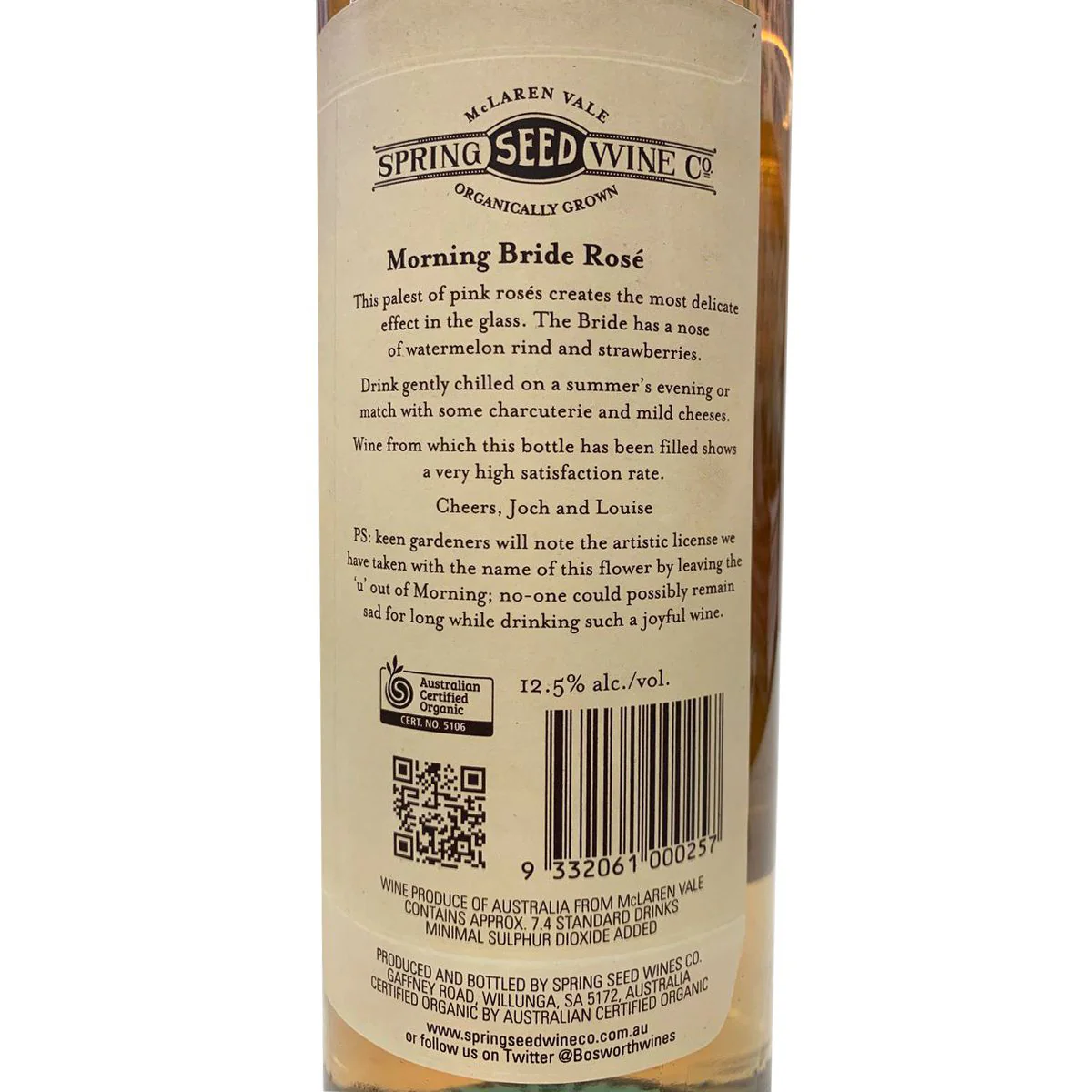 Spring Seed Wine Co Morning Bride Rose Mclaren Vale SA 750ml - Image 2