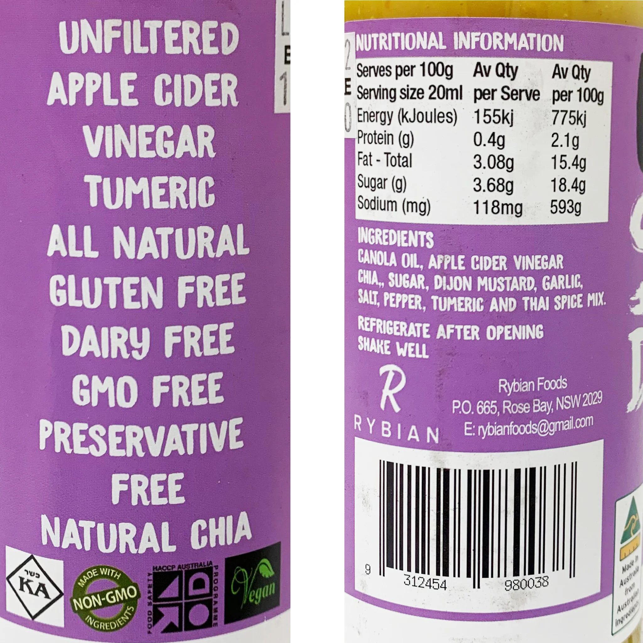 SSS Foods Chia Salad Dressing Thai 350ml - Image 2