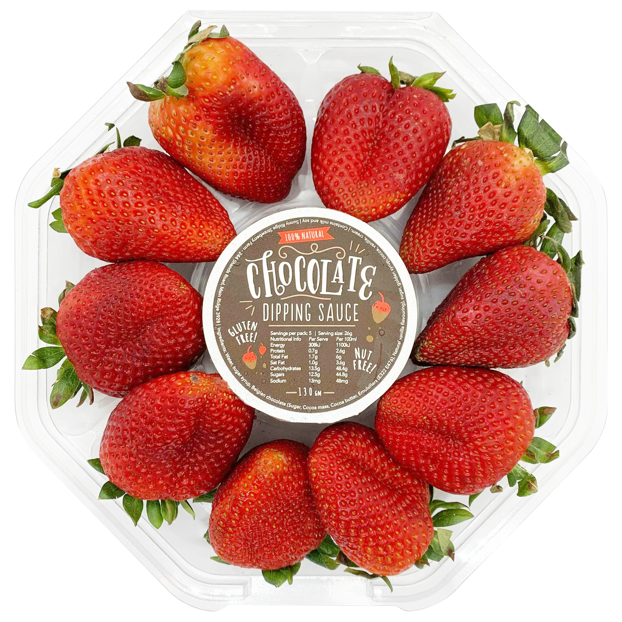 Strawberries Platter with Chocolate Dipping Sauce 450g