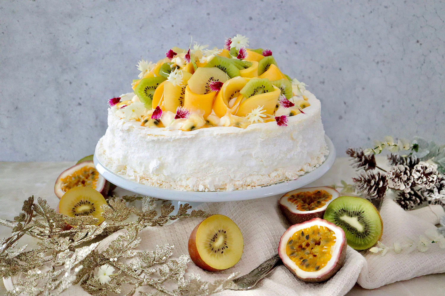 Summer Fruits Pavlova - with Passion Fruit Yoghurt and Cream - Image 2
