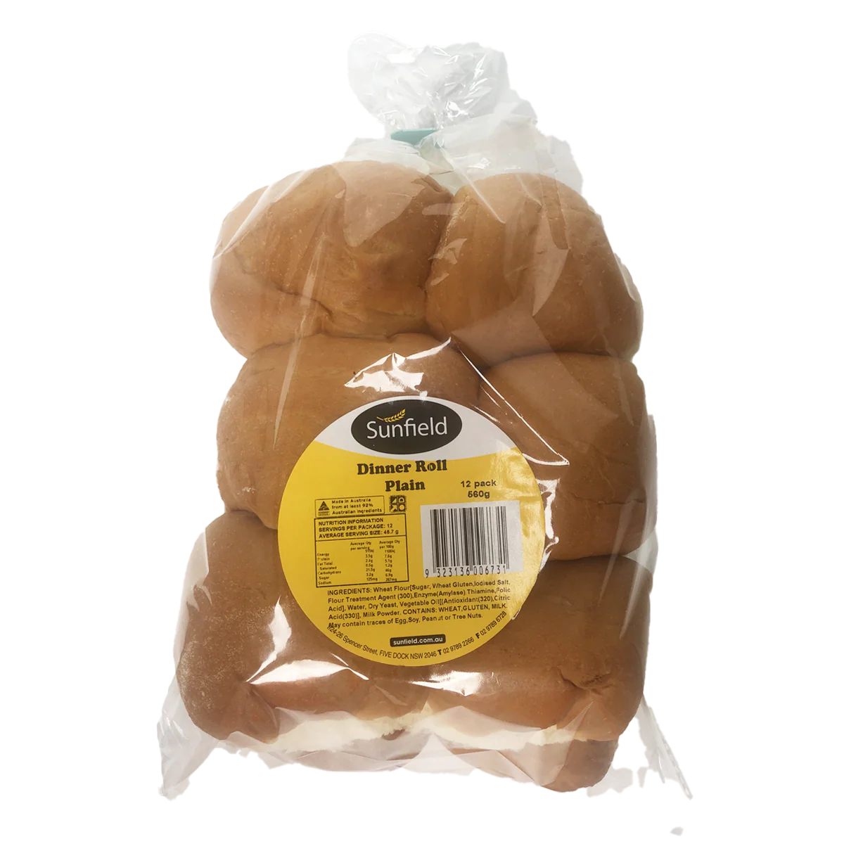 Sunfield Dinner Roll Plain x12 560g - Image 2