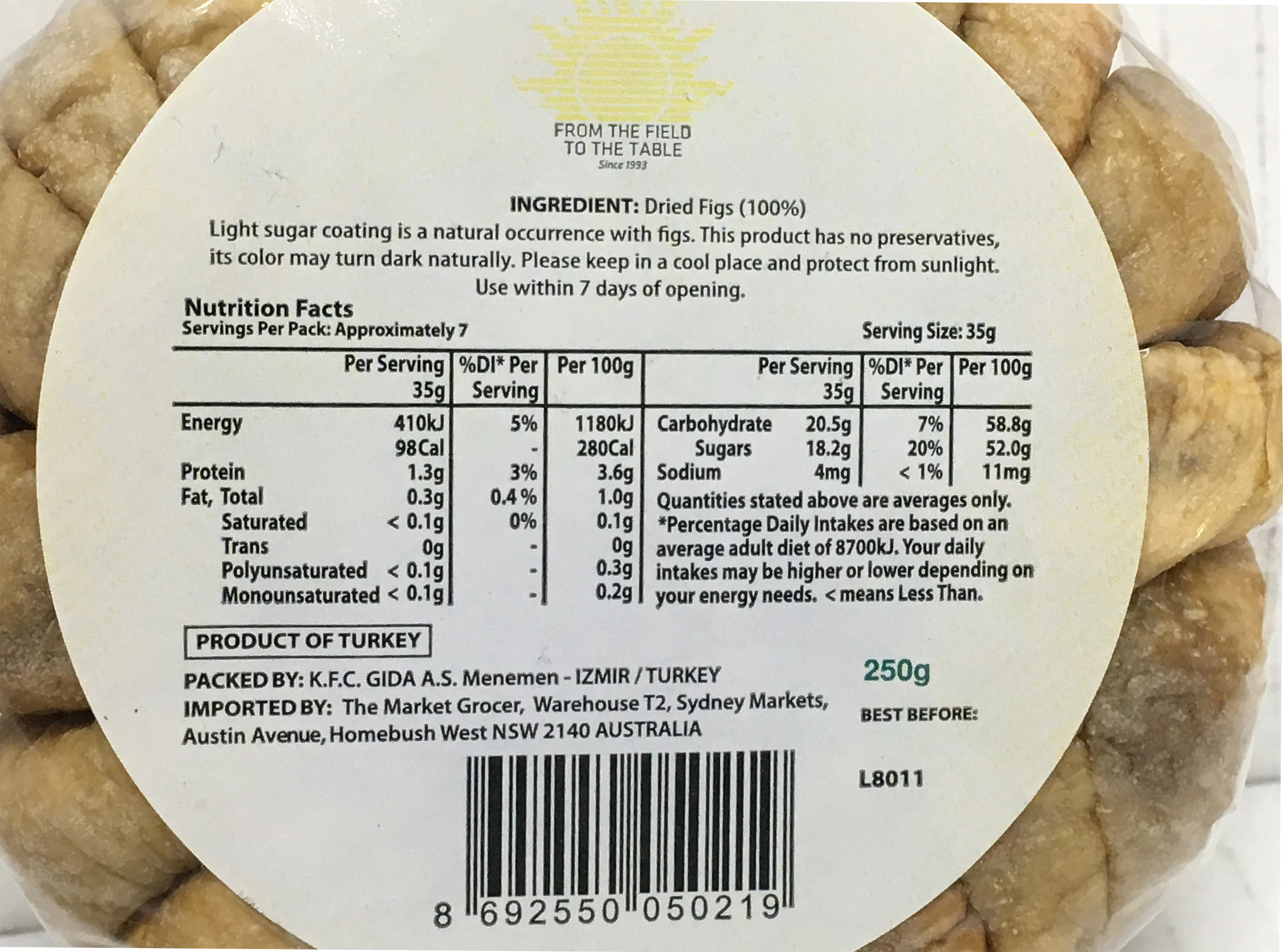 Sunny Fruit Dried Figs 250g - Image 2
