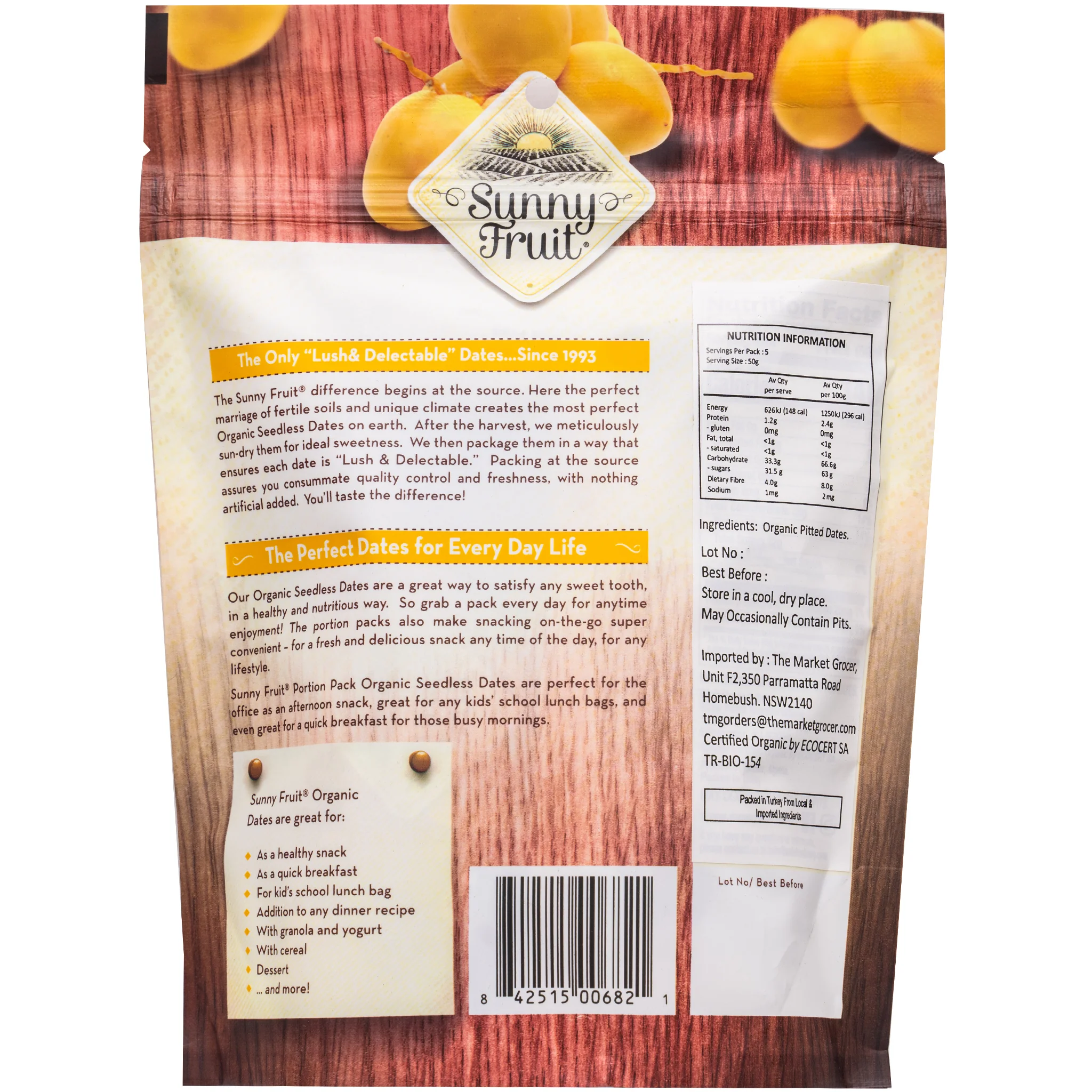 Sunny Fruit Organic Dates 250g - Image 2