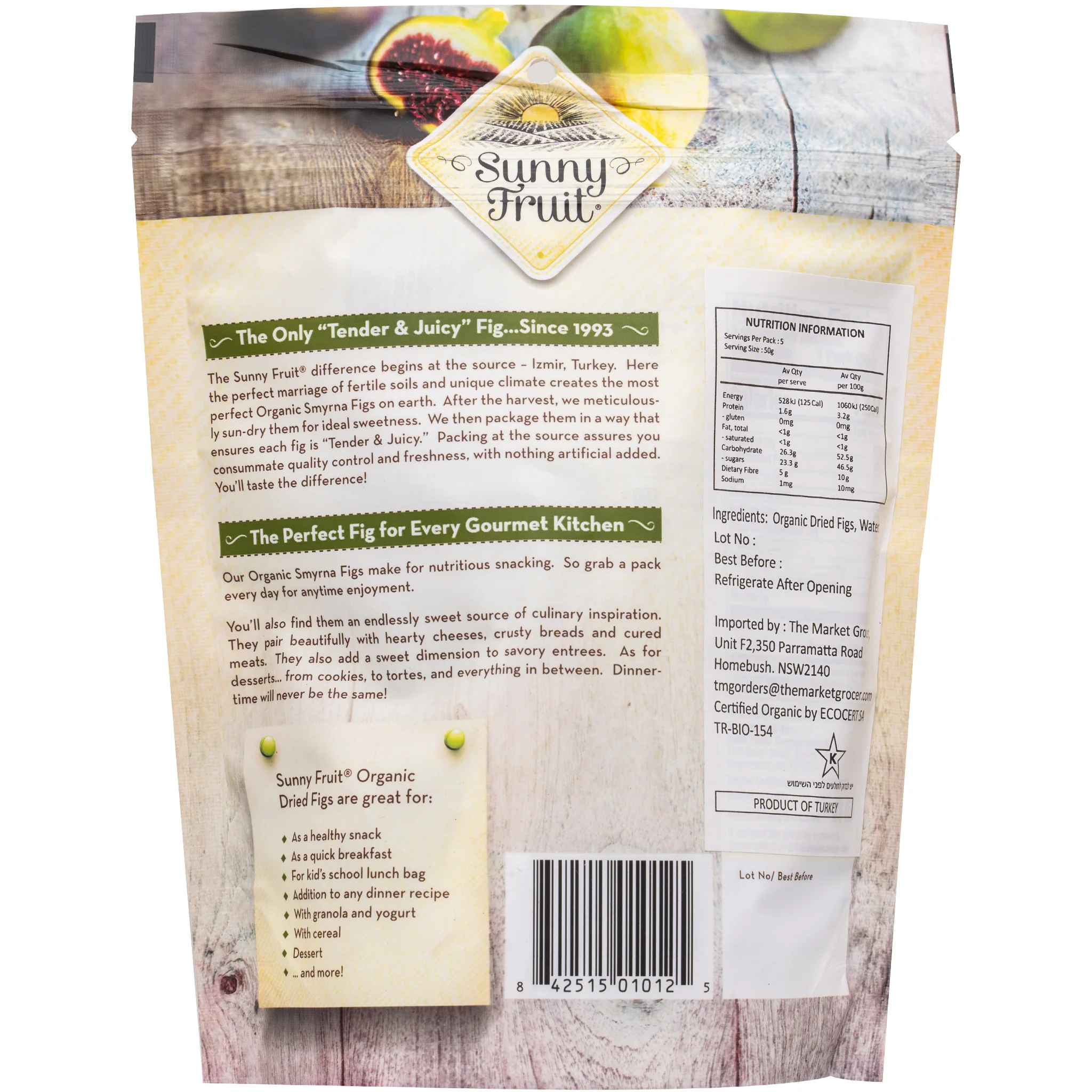 Sunny Fruit Organic Dried Figs 250g - Image 2