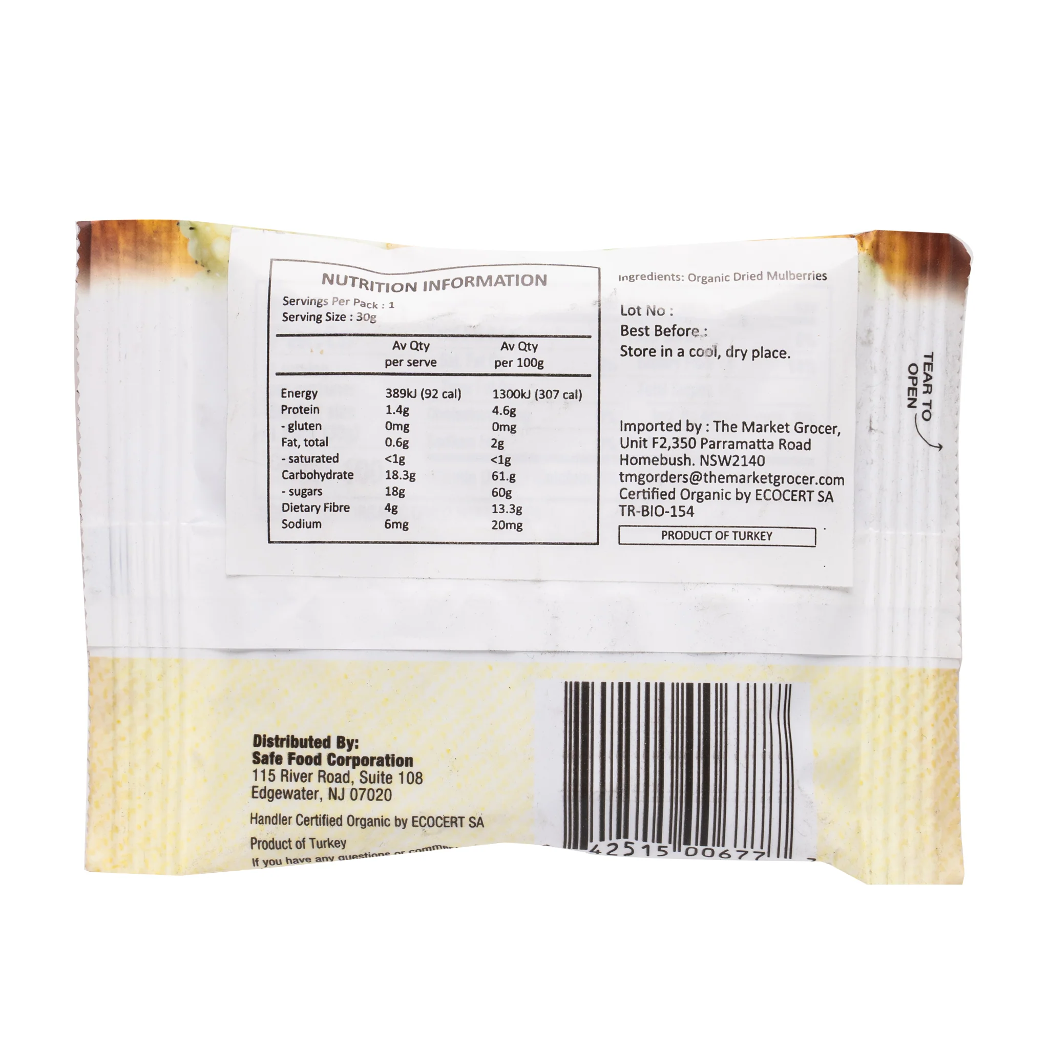 Sunny Fruit Organic Dried Mulberries 30g - Image 2