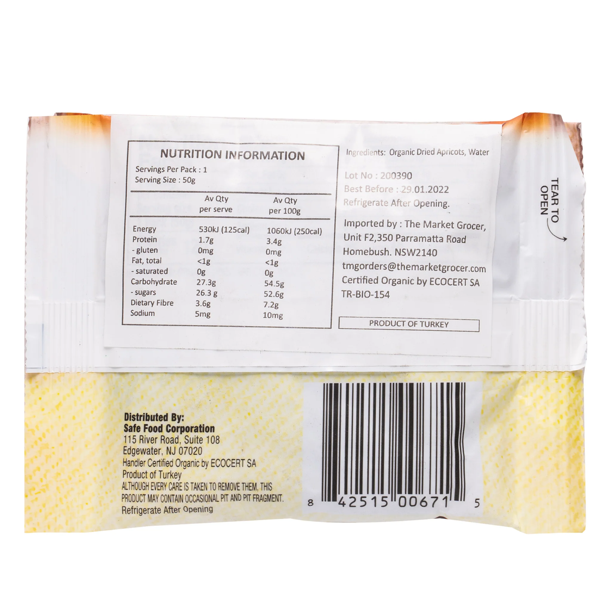 Sunny Fruit Organic Dried Turkish Apricots 50g - Image 2