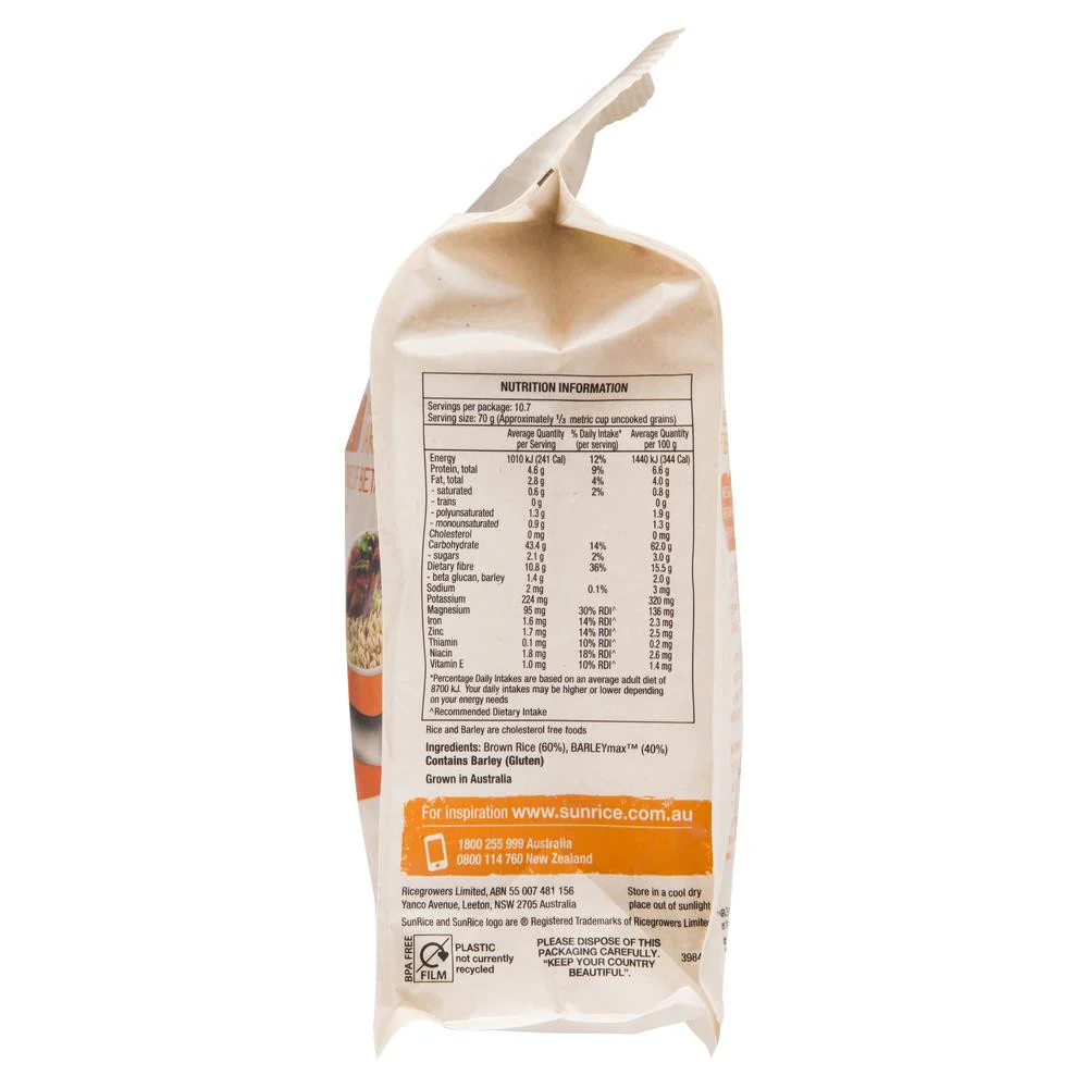 SunRice - Naturally Rice & Barley Fibre Brown Rice and Barleymax (750g) - Image 2
