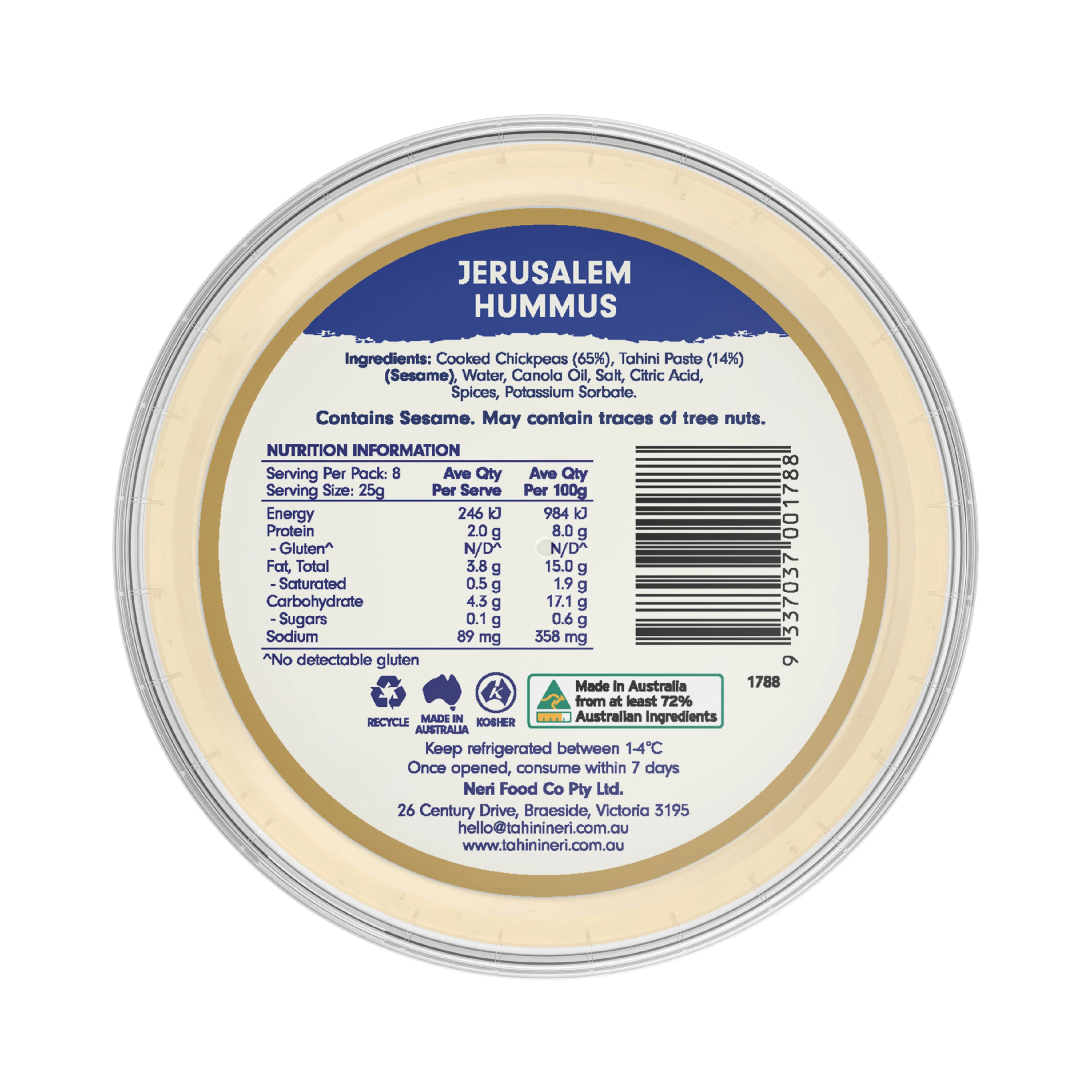 Tahini Neri Jerusalem Hommus 200g - Image 3