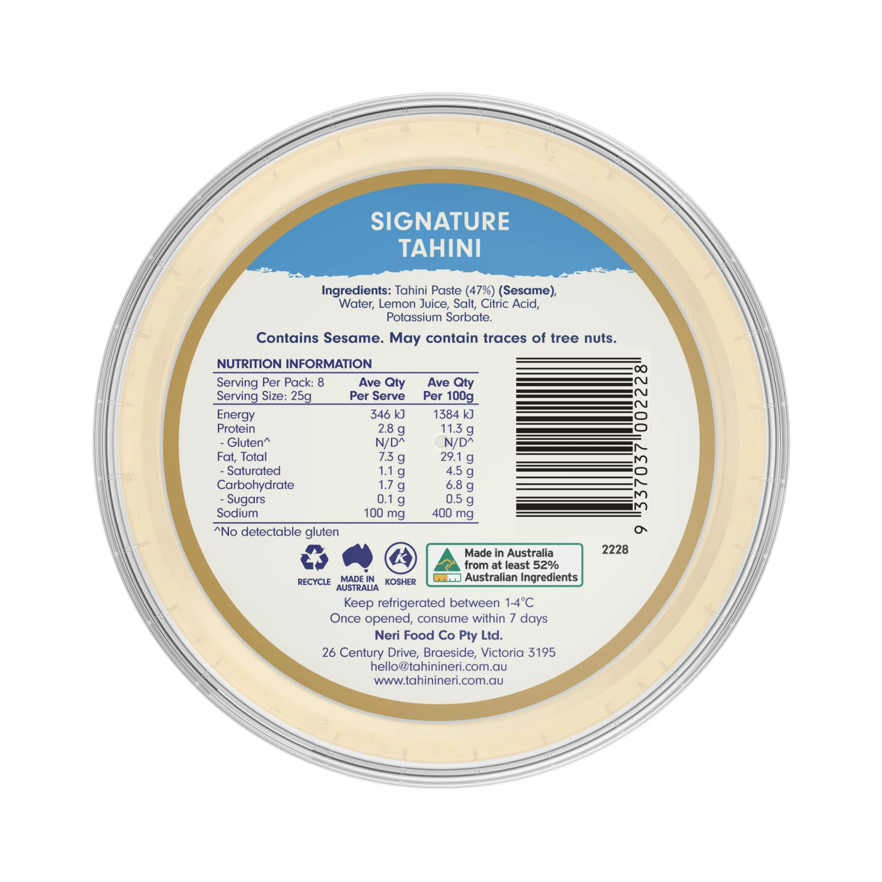 Tahini Neri Signature Tahini 200g - Image 3