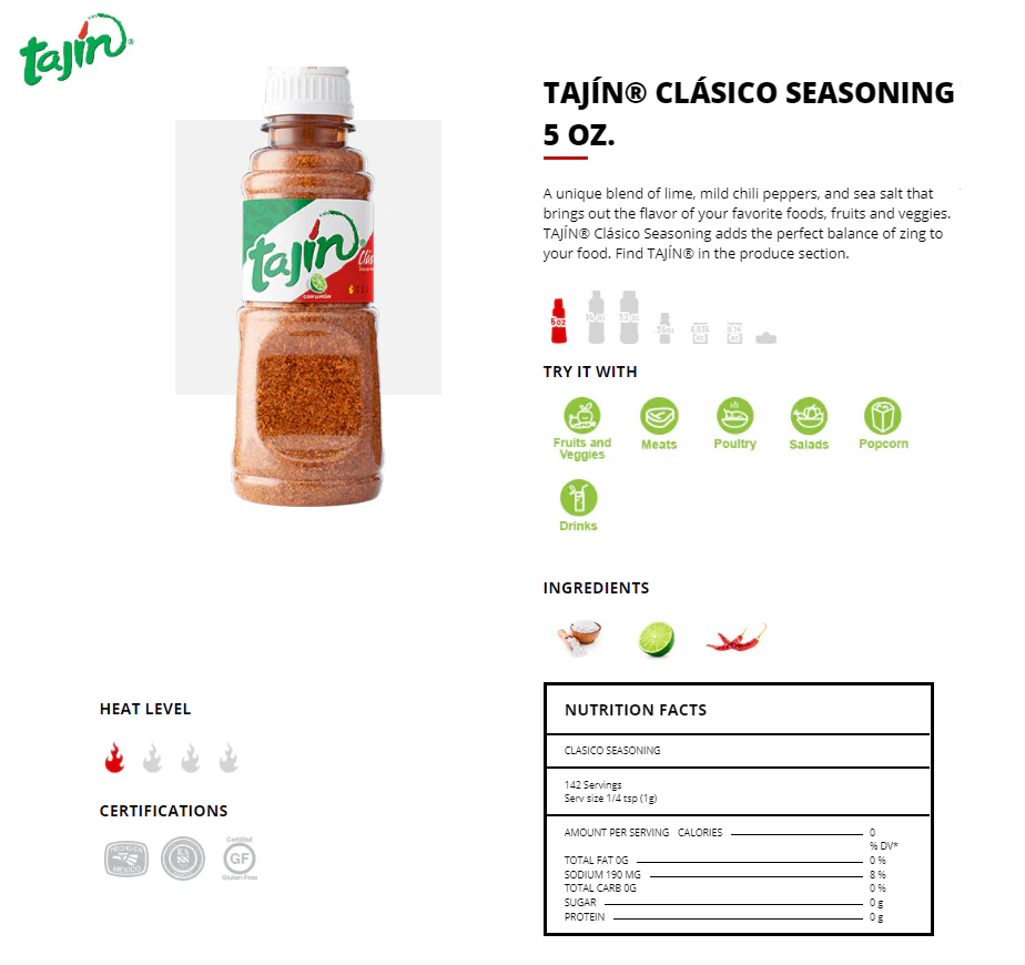 Tajin Clasico Seasoning with Lime 142g - Image 2