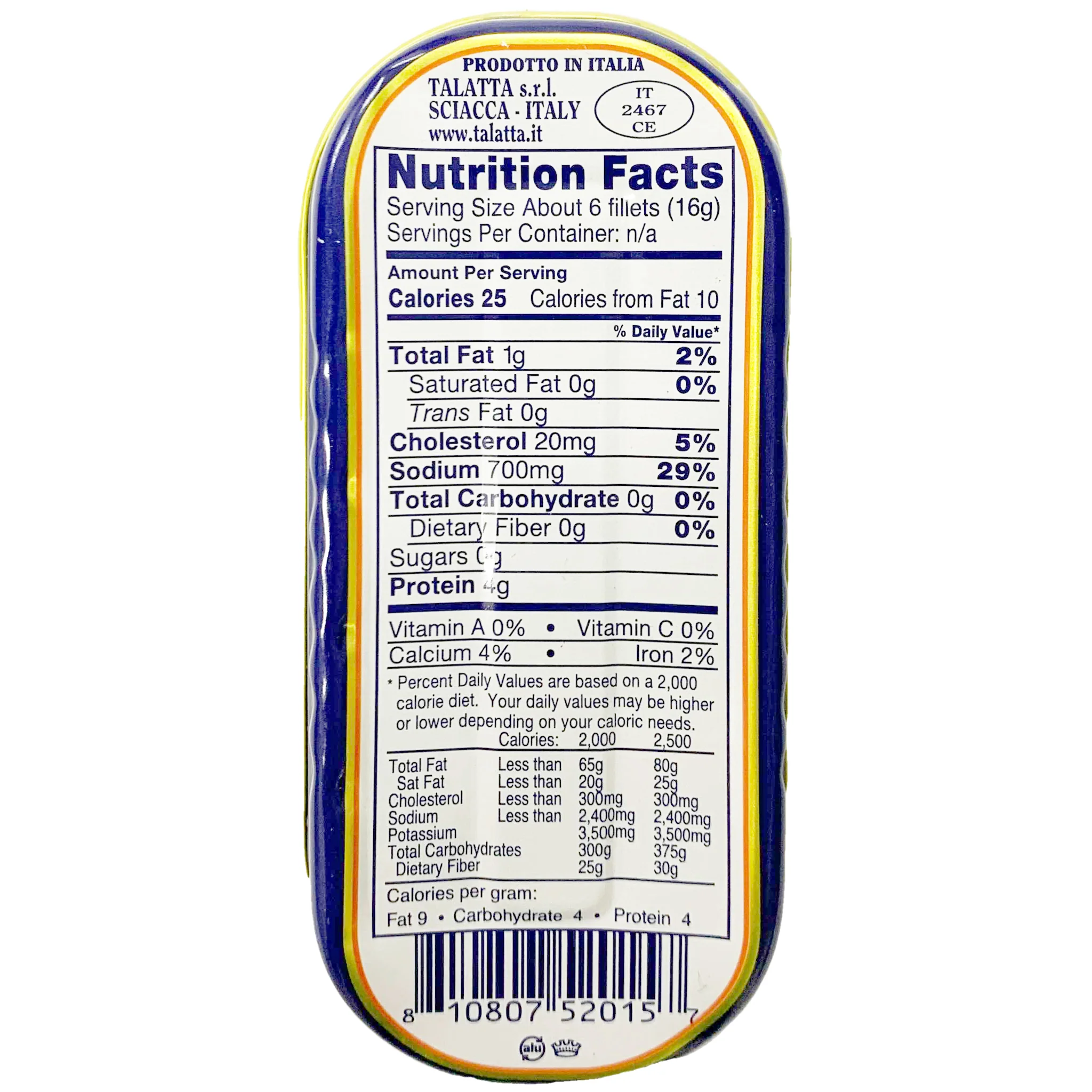 Talatta Anchovy fillets in Olive Oil 48g - Image 2