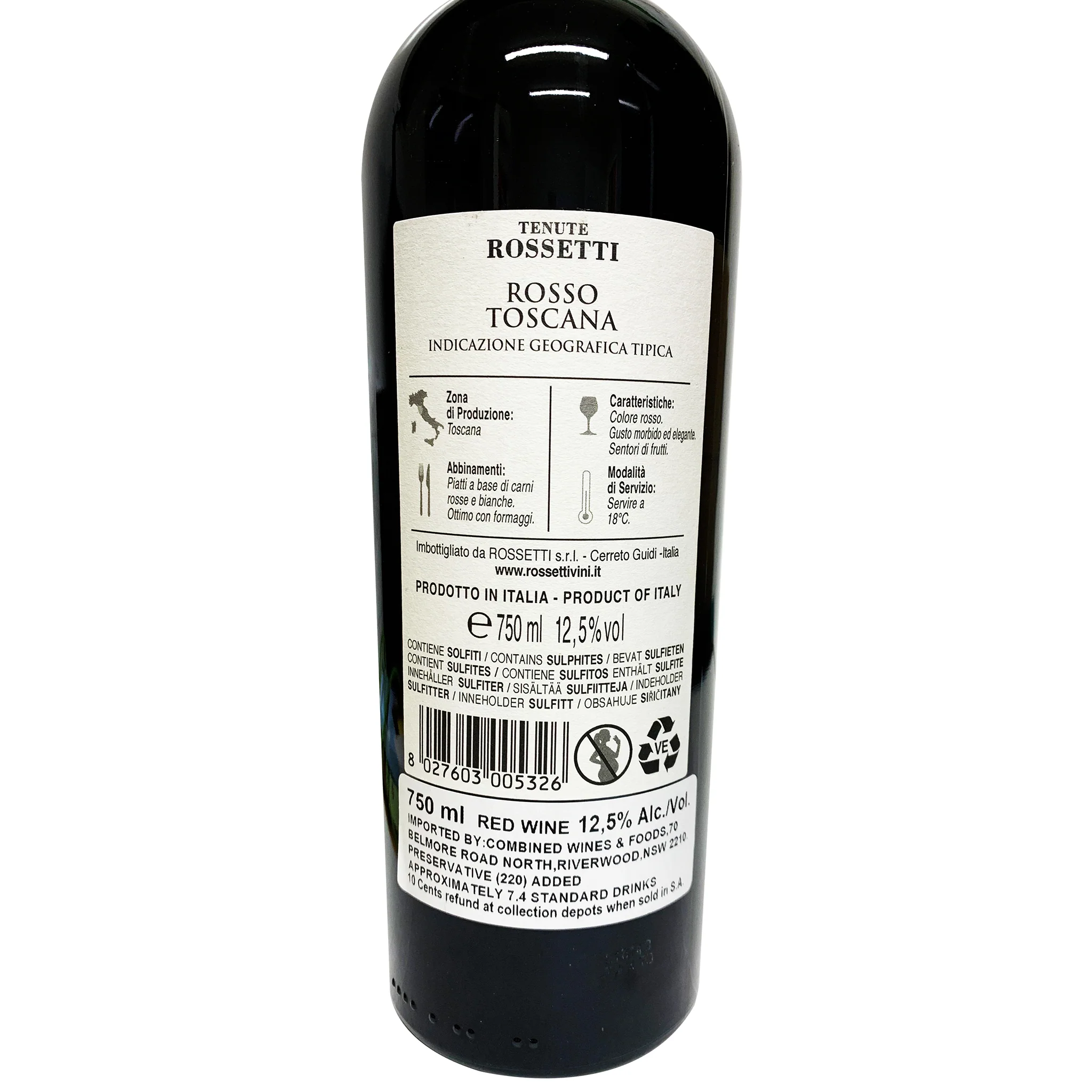 Tenute Rossetti Red Wine Rosso Toscana Tuscany Italy 750ml - Image 2