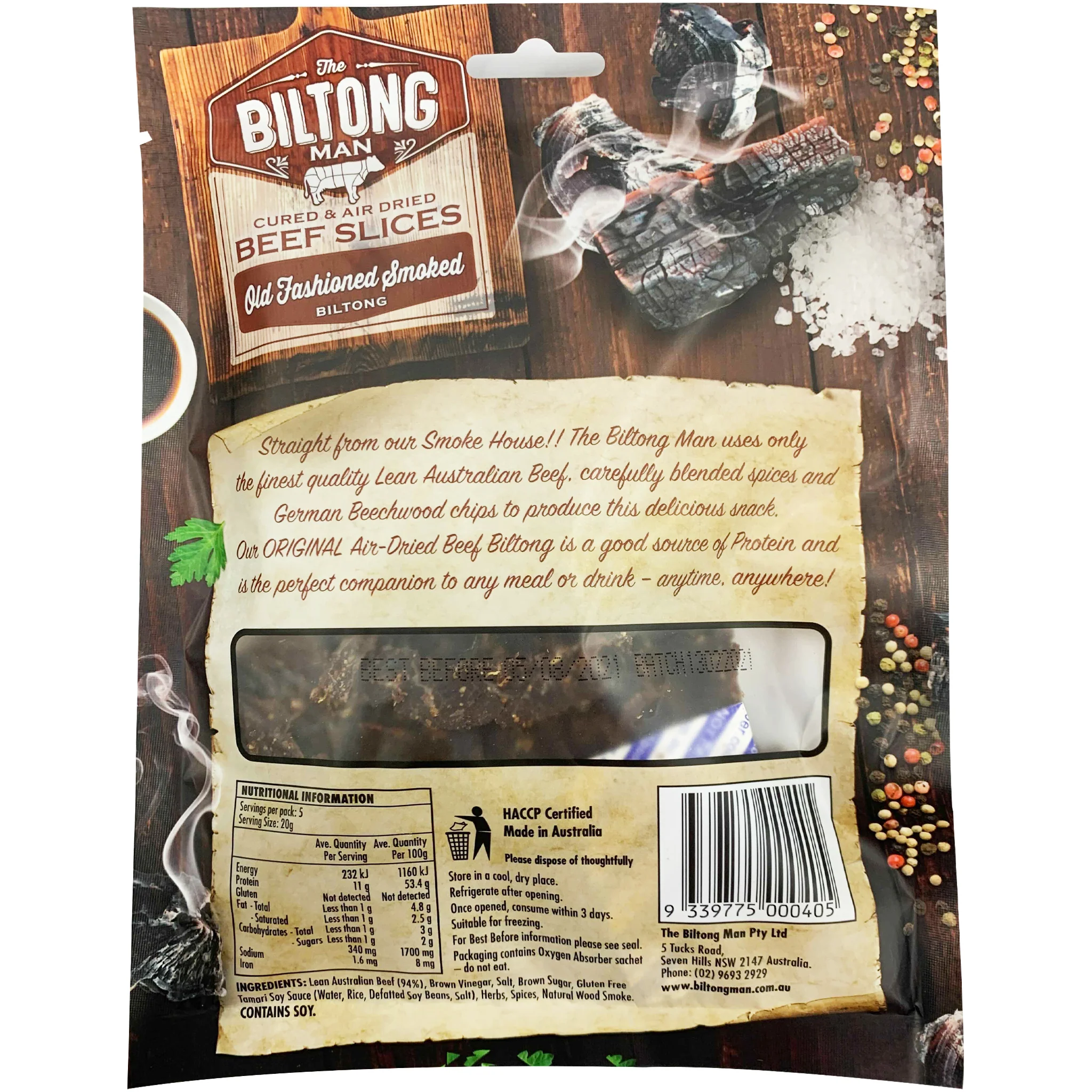 The Biltong Man Old Fashioned Smoked Biltong 100g - Image 2