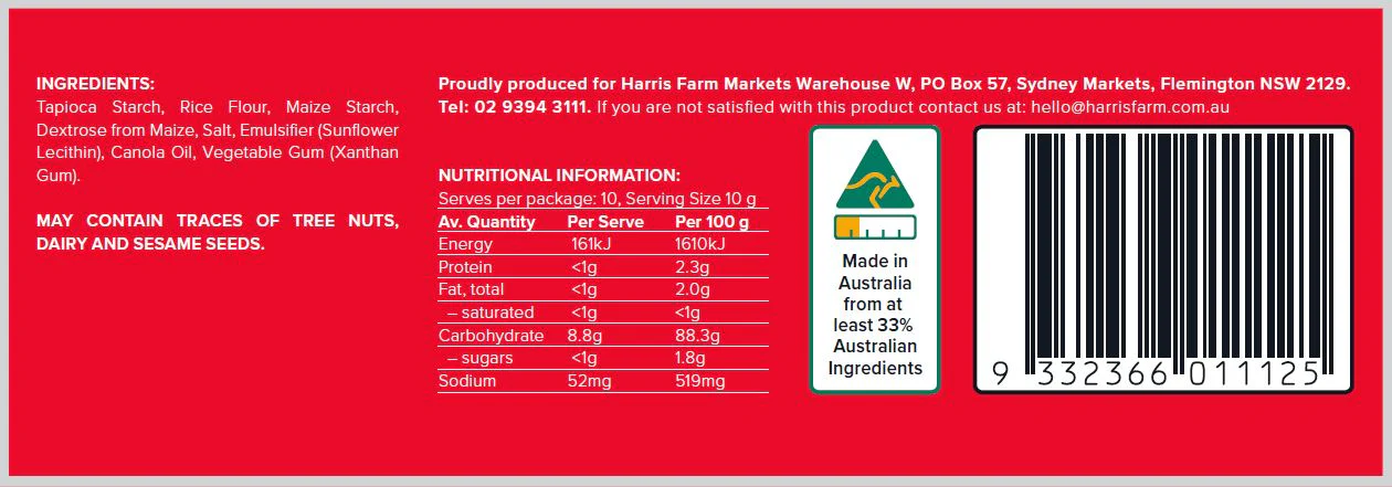 Harris Farm The Crackery Gluten Free Wafer Cracker 100g - Image 2