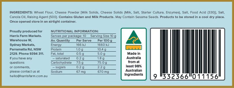 Harris Farm The Crackery Plain Wafer Cracker 100g - Image 2