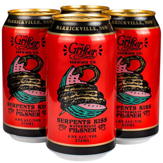 The Grifter Brewing Co Serpents Kiss Watermelon Pilsner 4 x 375ml
