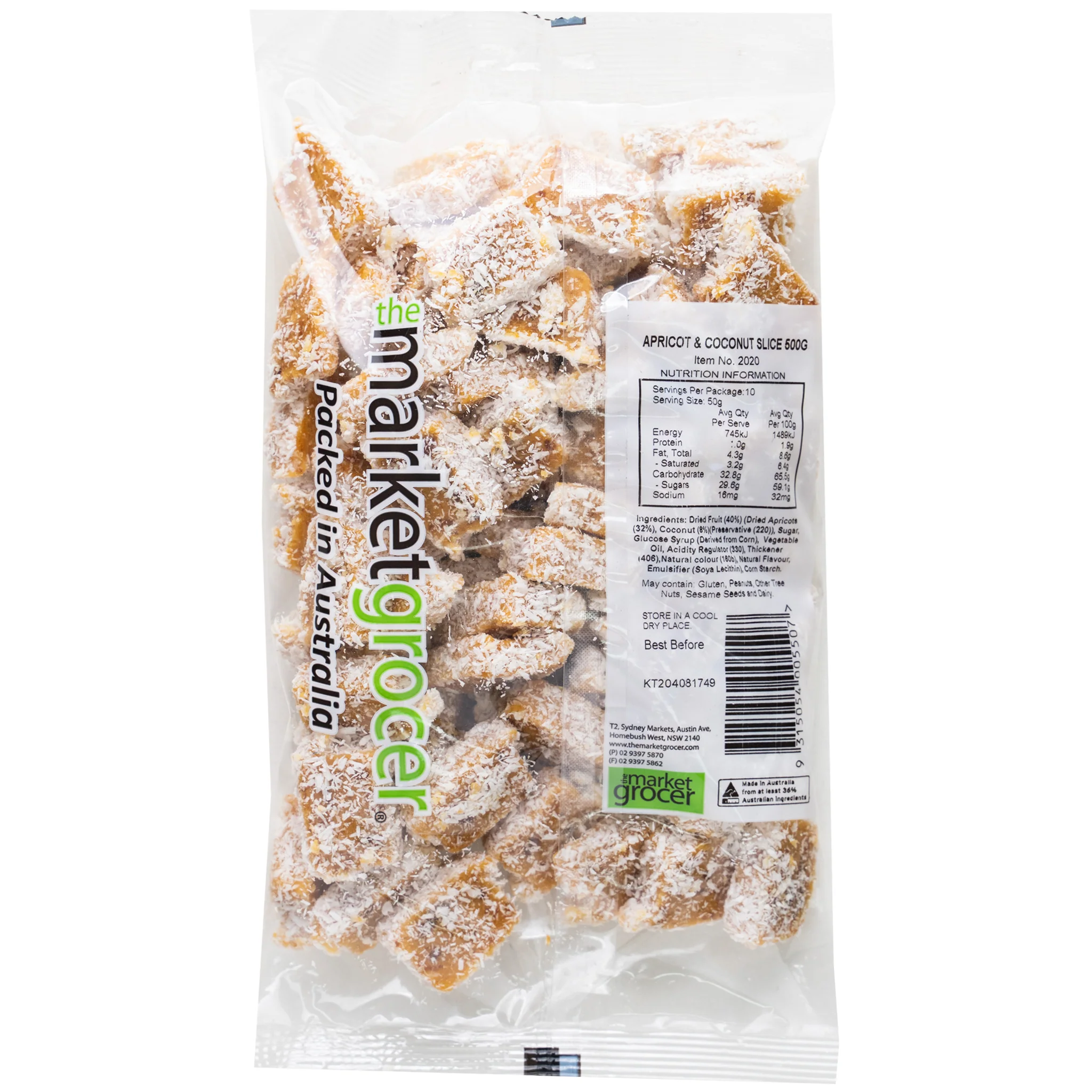 The Market Grocer Apricot and Coconut Slice 500g - Image 2
