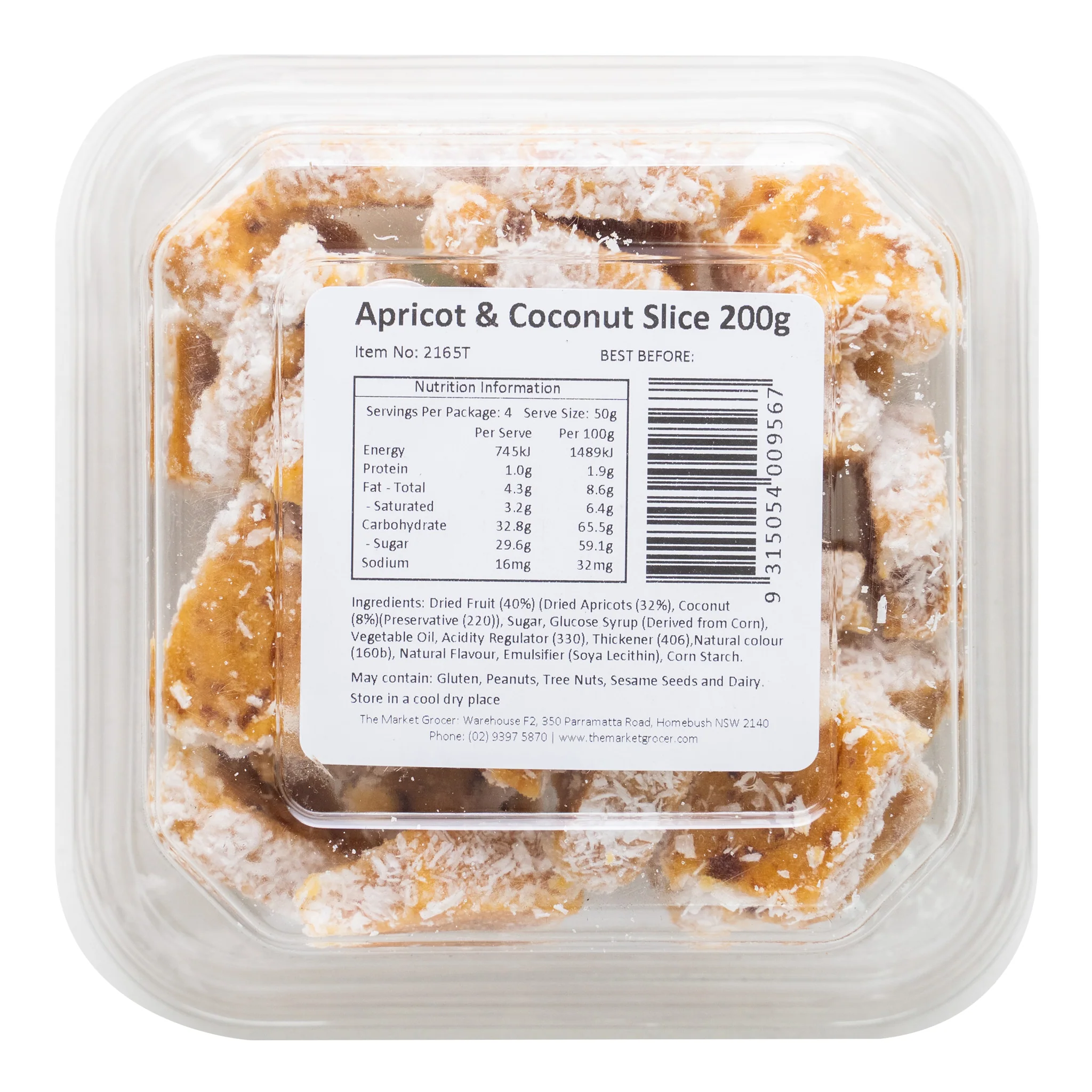 The Market Grocer Apricot and Coconut Slice 200g - Image 2