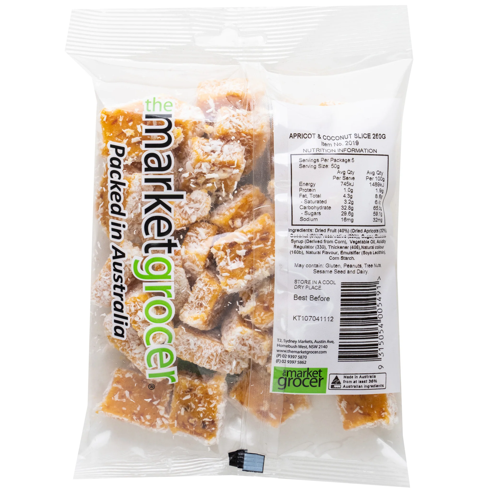 The Market Grocer Apricot and Coconut Slice 250g - Image 2