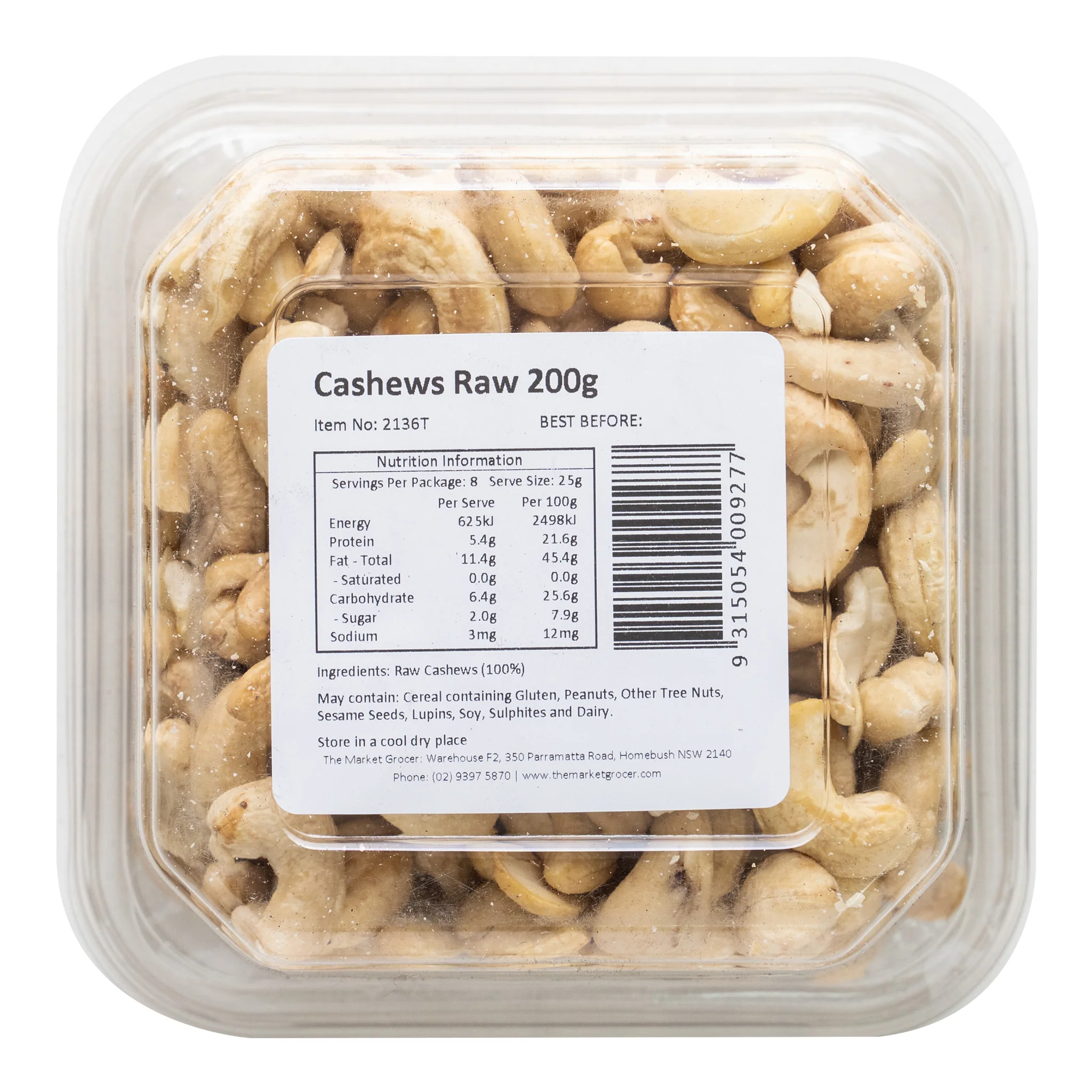 The Market Grocer Cashews Raw 200g - Image 2