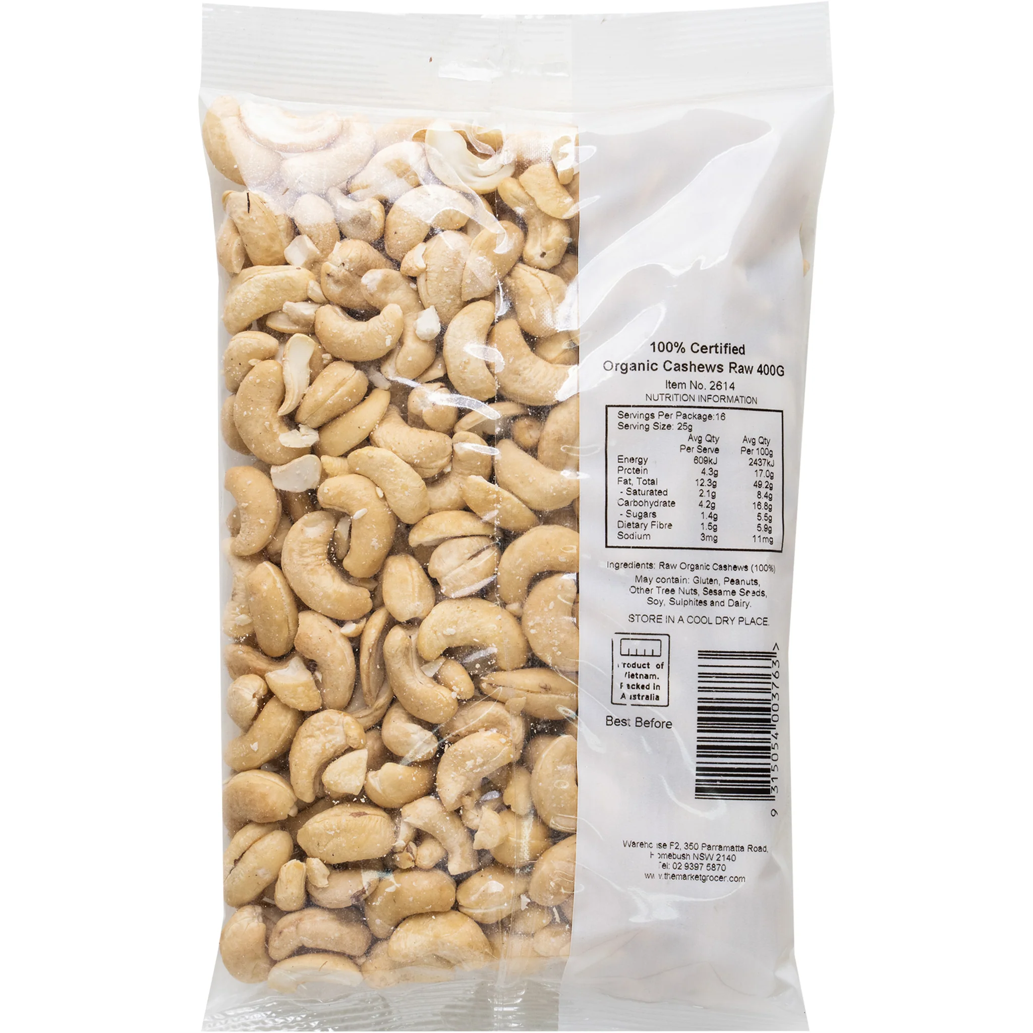 The Market Grocer Cashews Raw Organic 400g - Image 2