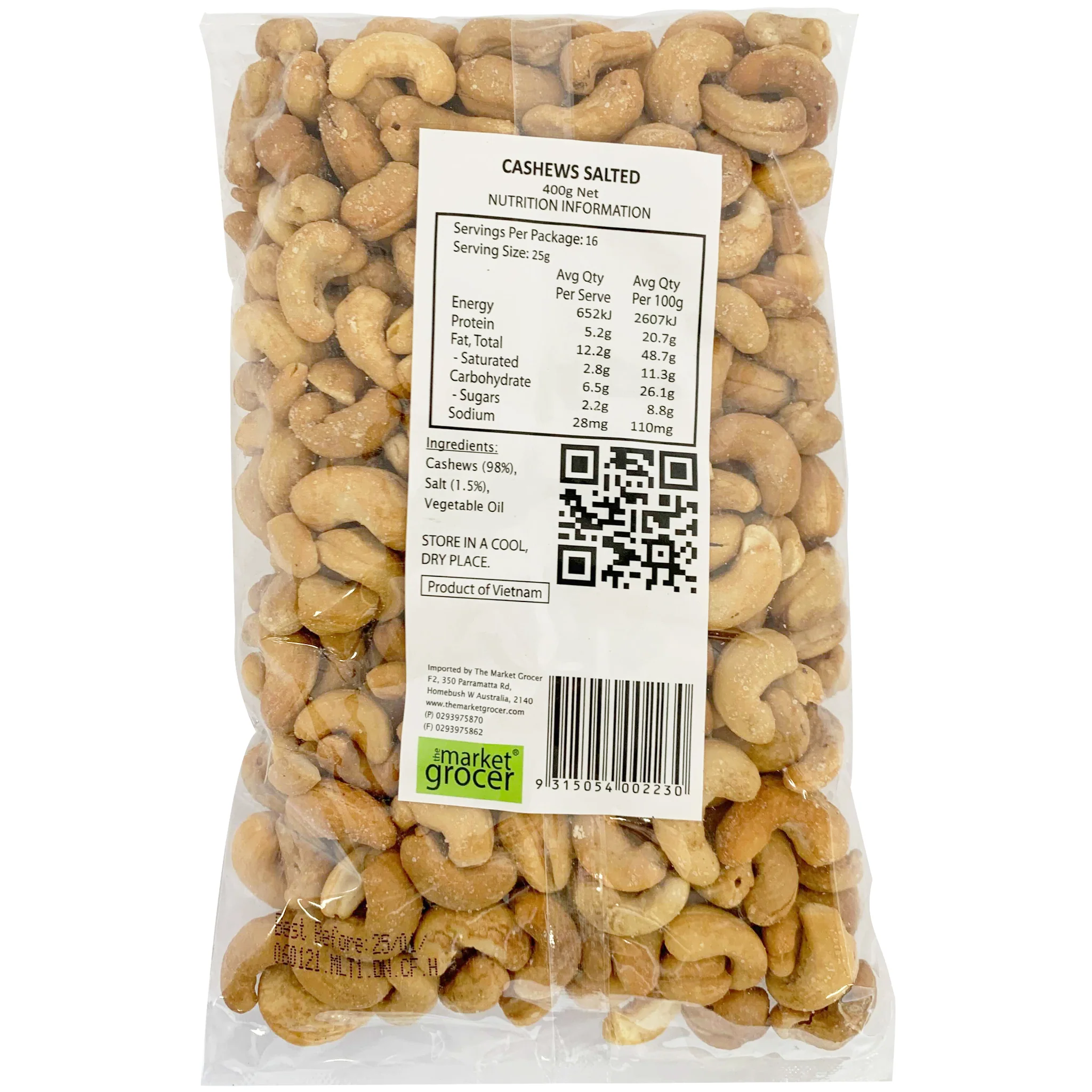The Market Grocer Cashews Salted 400g - Image 2