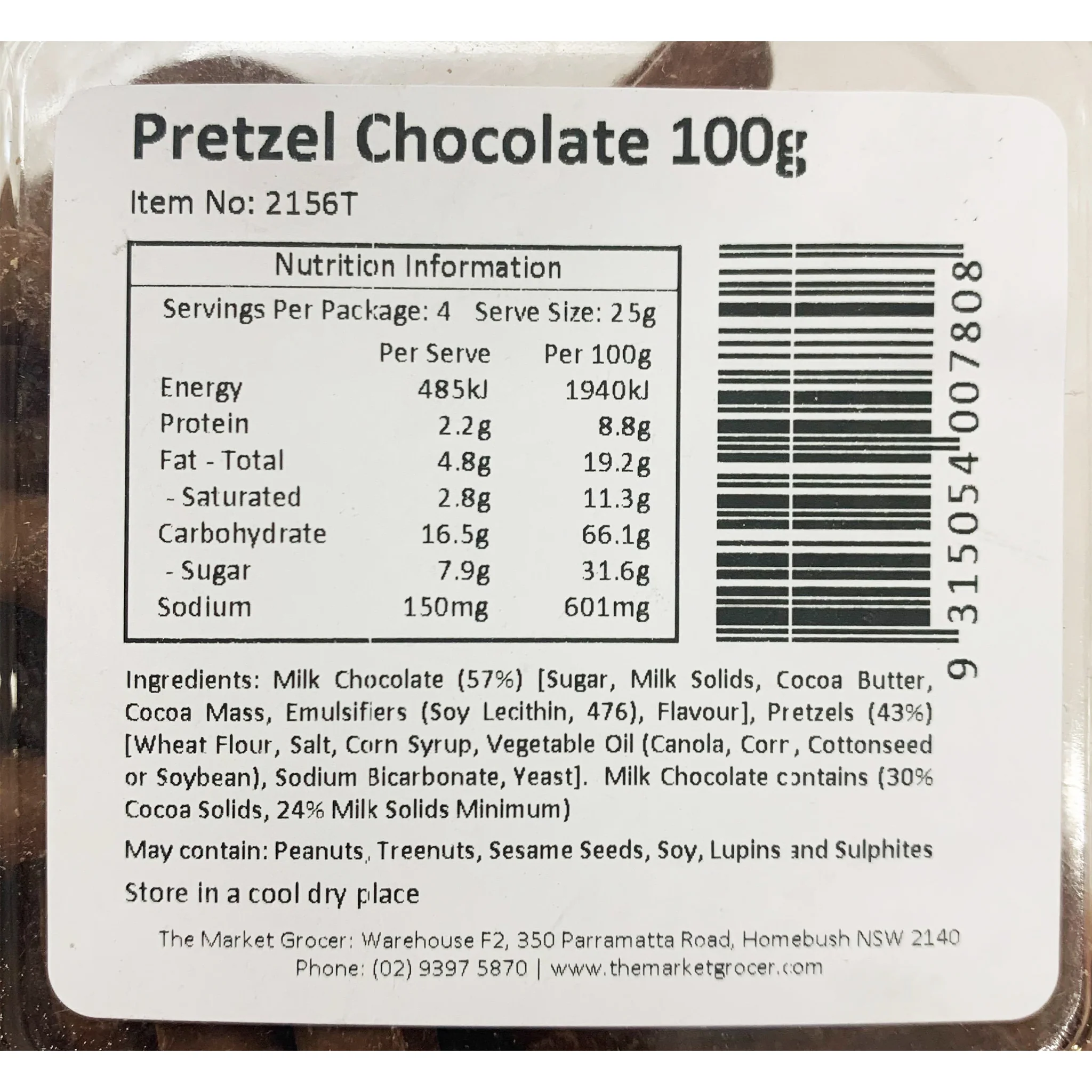 The Market Grocer Pretzels Chocolate 100g - Image 2