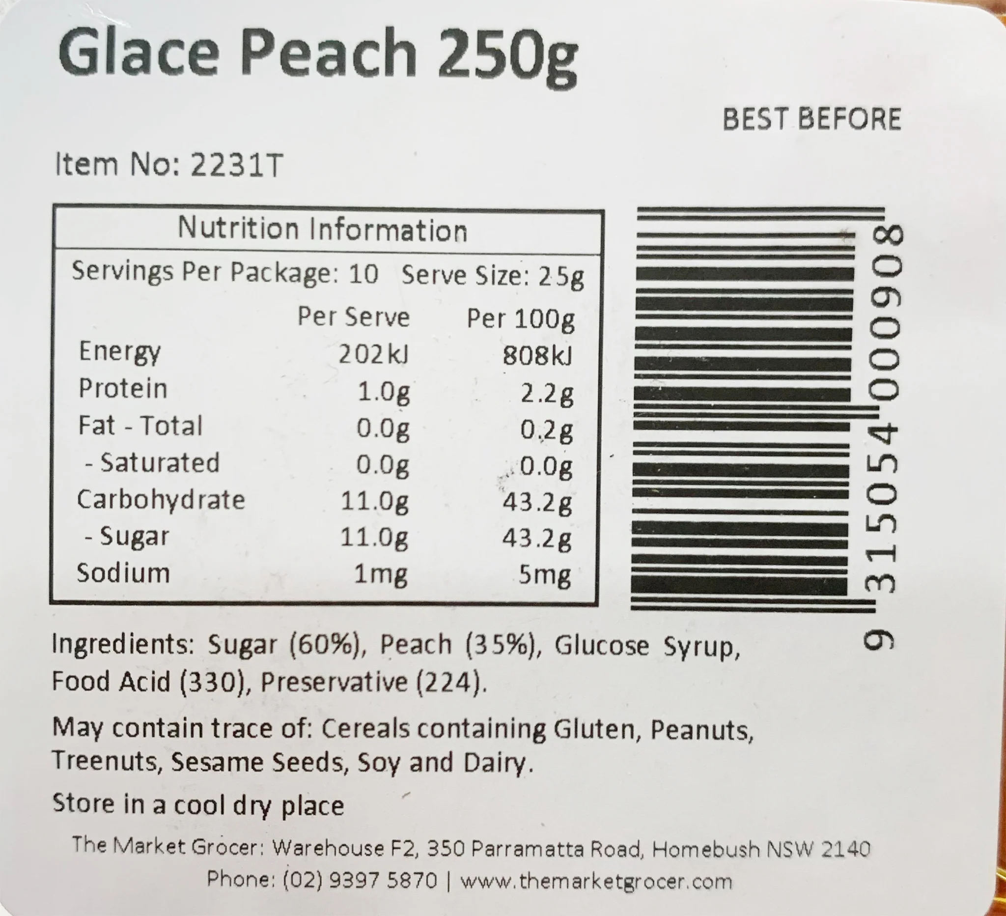 The Market Grocer Glace Peach 250g - Image 2