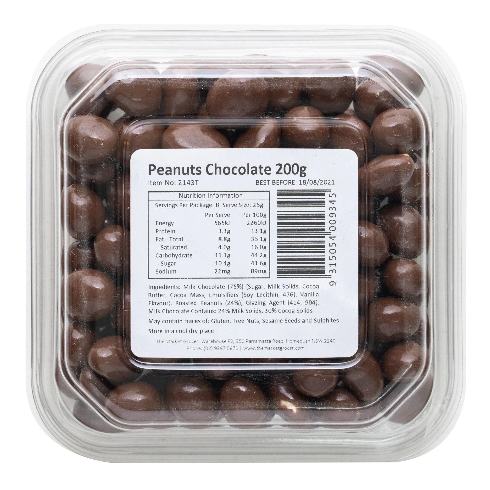 The Market Grocer Peanuts Chocolate 200g - Image 2