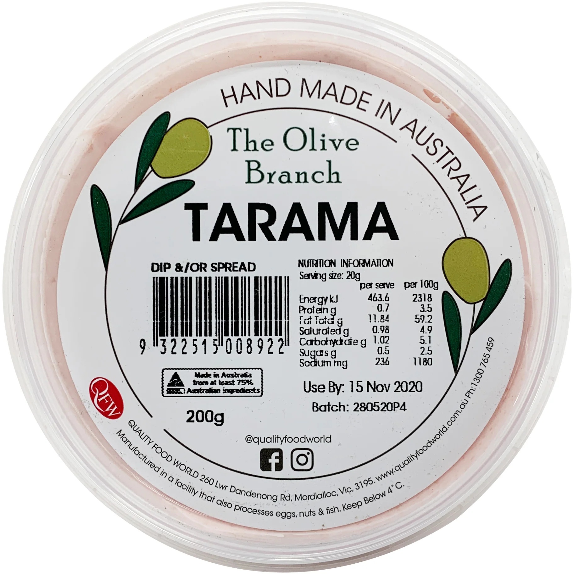 The Olive Branch Dips Tarama 200g - Image 2