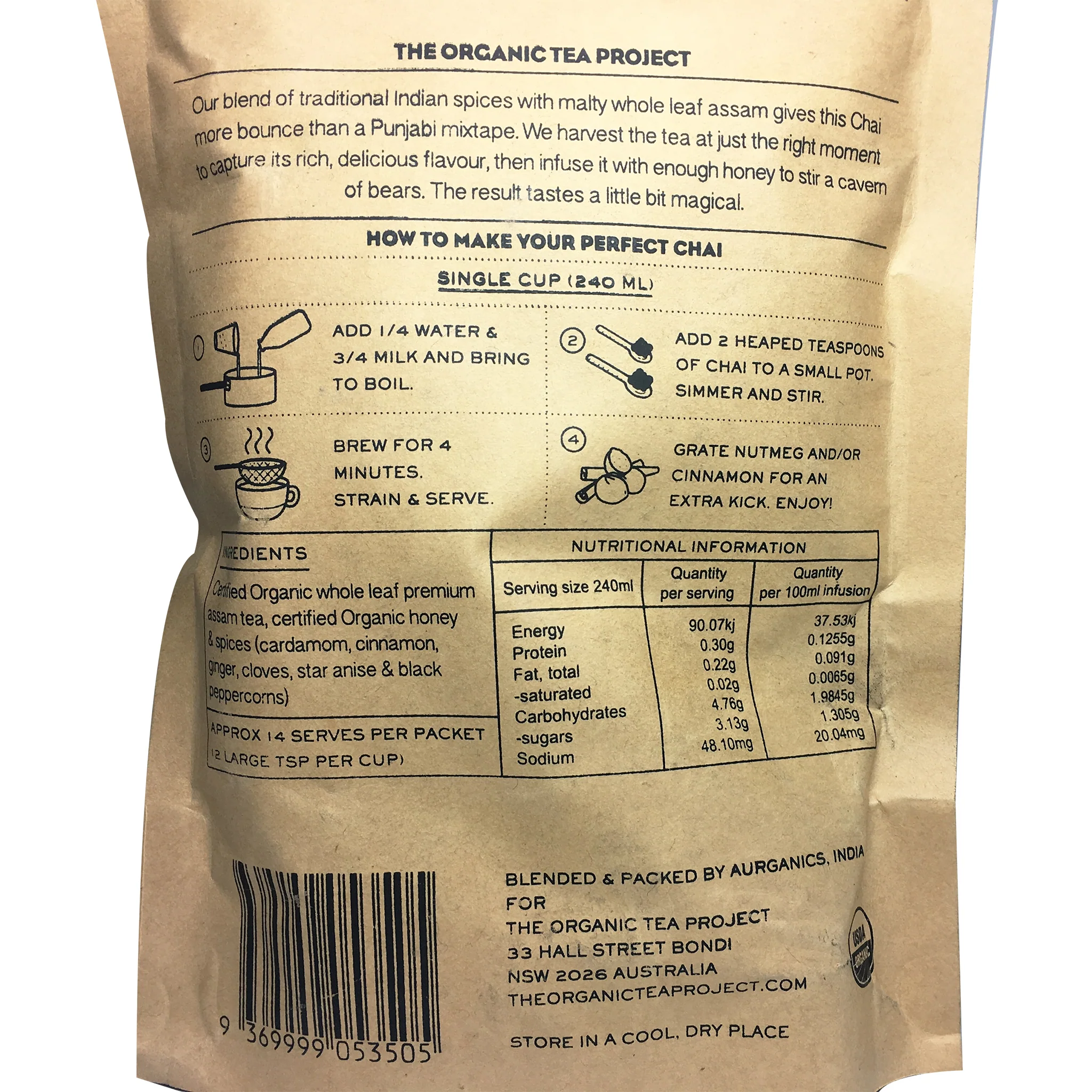 The Organic Tea Project Sticky Chai 150g - Image 2