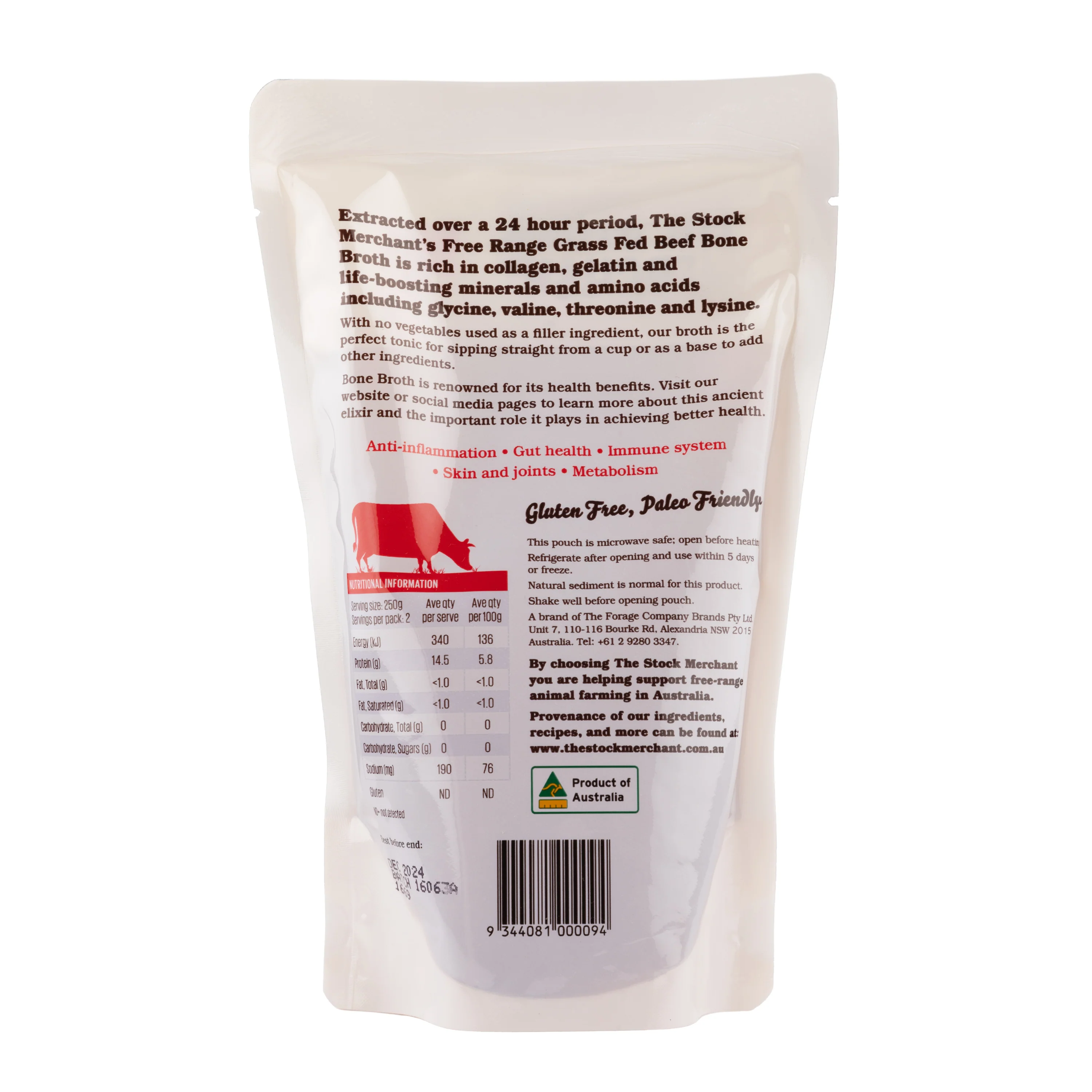 The Stock Merchant Grass Fed Beef Bone Broth 500g - Image 2