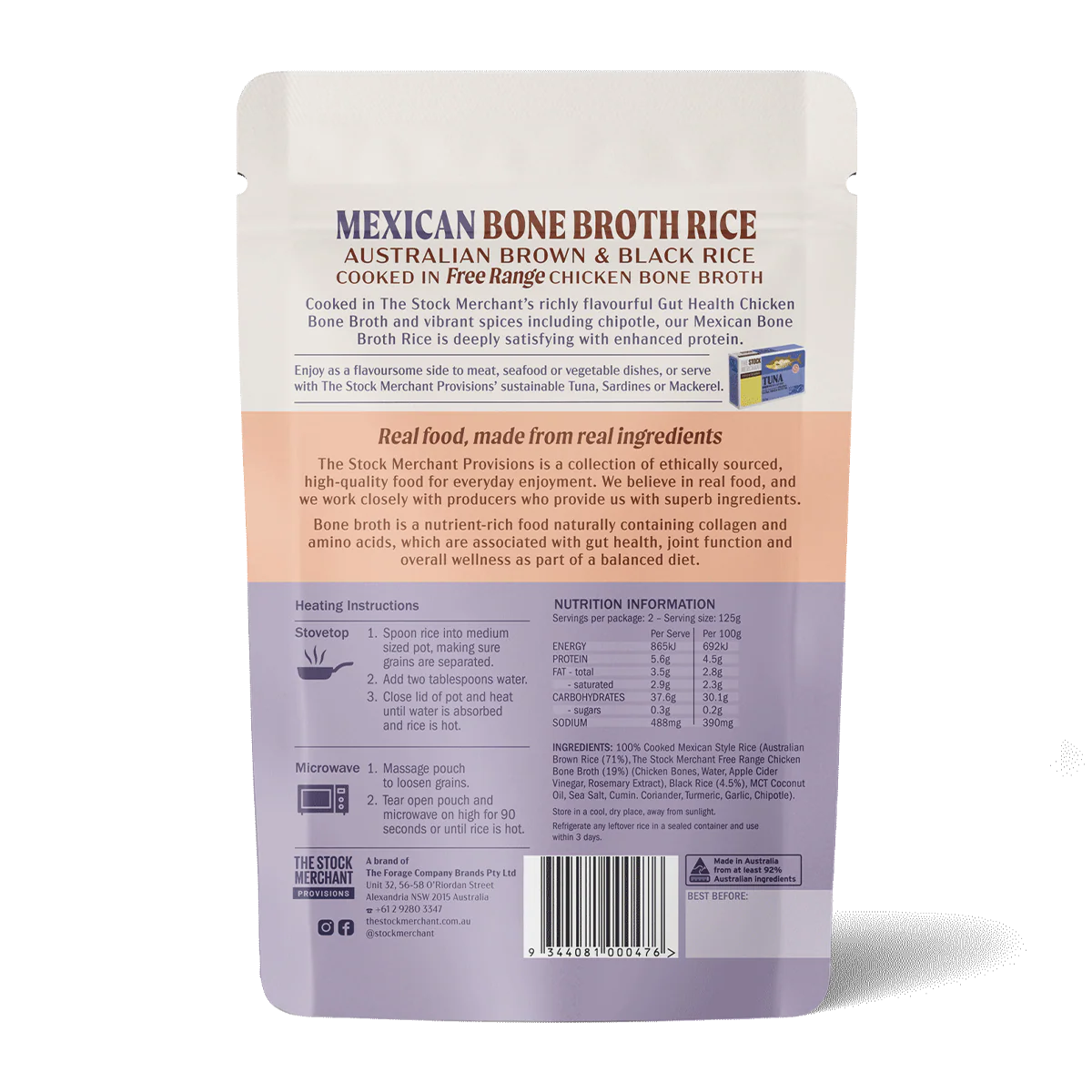 The Stock Merchant Bone Broth Rice Mexican 250g - Image 2