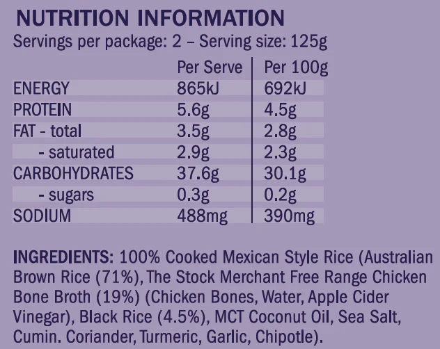 The Stock Merchant Bone Broth Rice Mexican 250g - Image 3