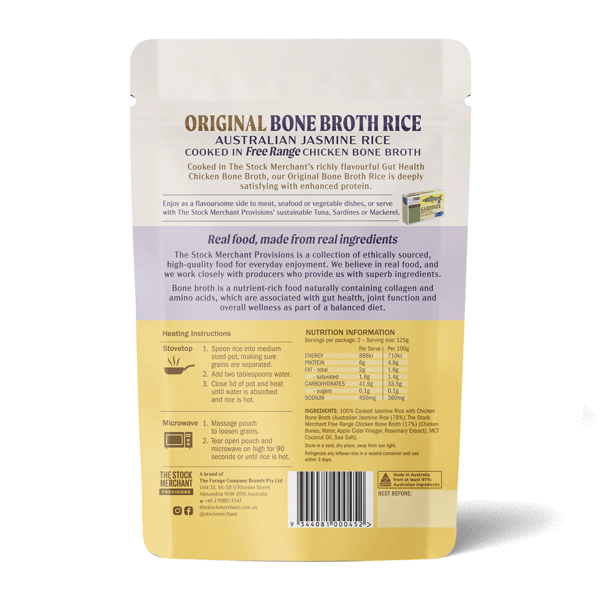 The Stock Merchant Bone Broth Rice Original 250g - Image 2