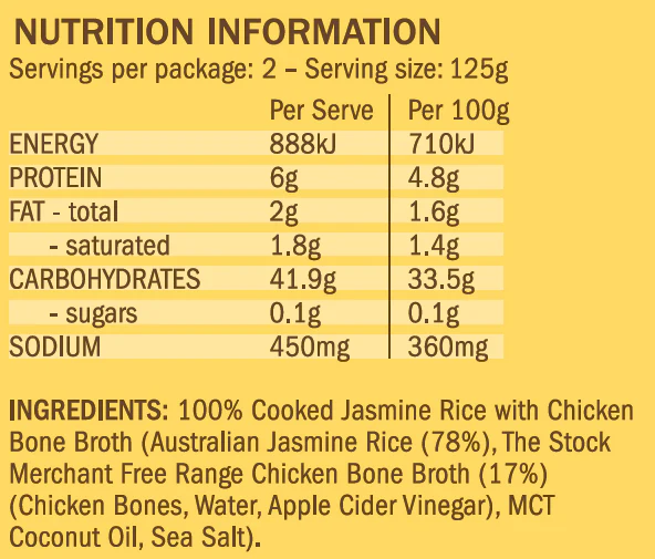 The Stock Merchant Bone Broth Rice Original 250g - Image 3