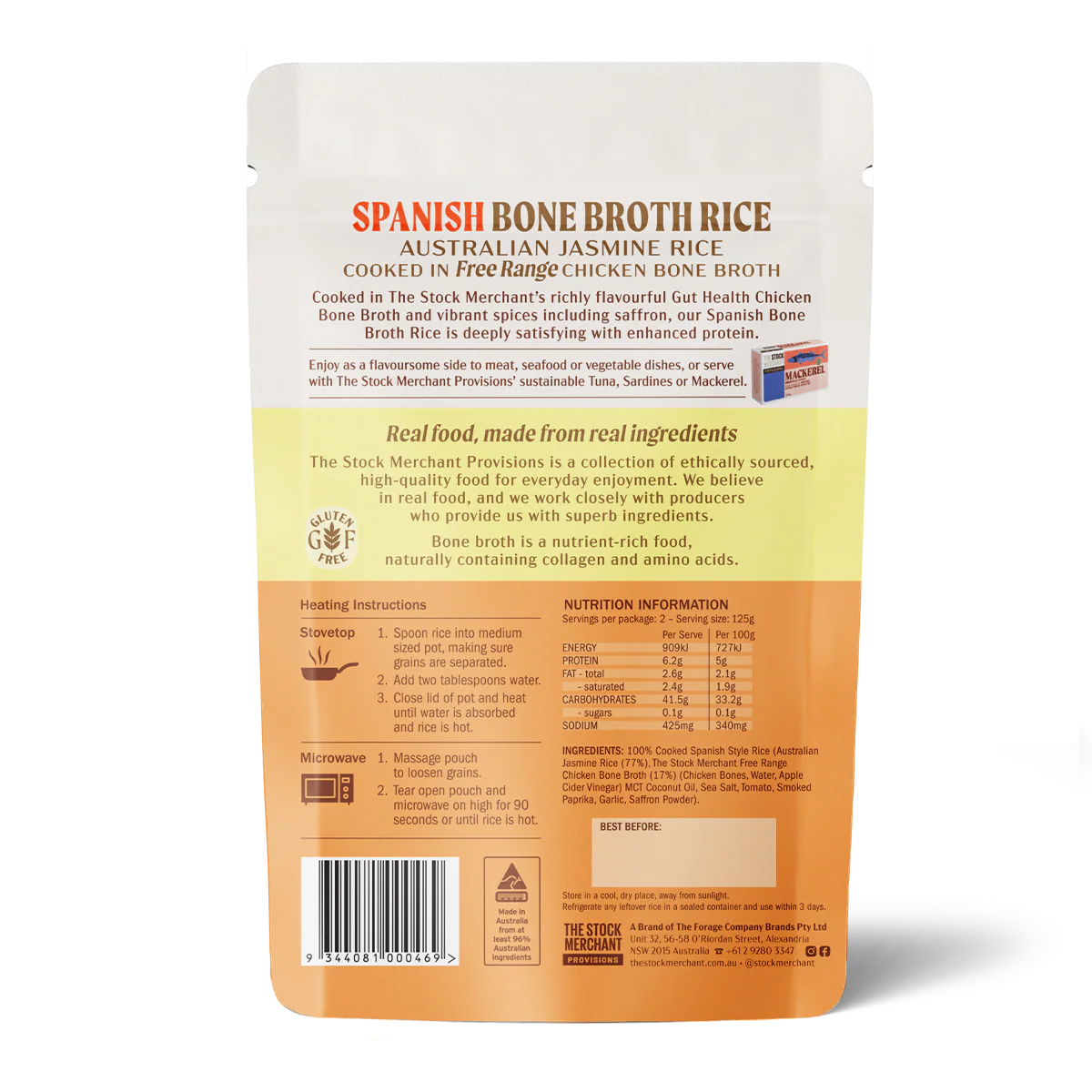 The Stock Merchant Bone Broth Rice Spanish 250g - Image 2