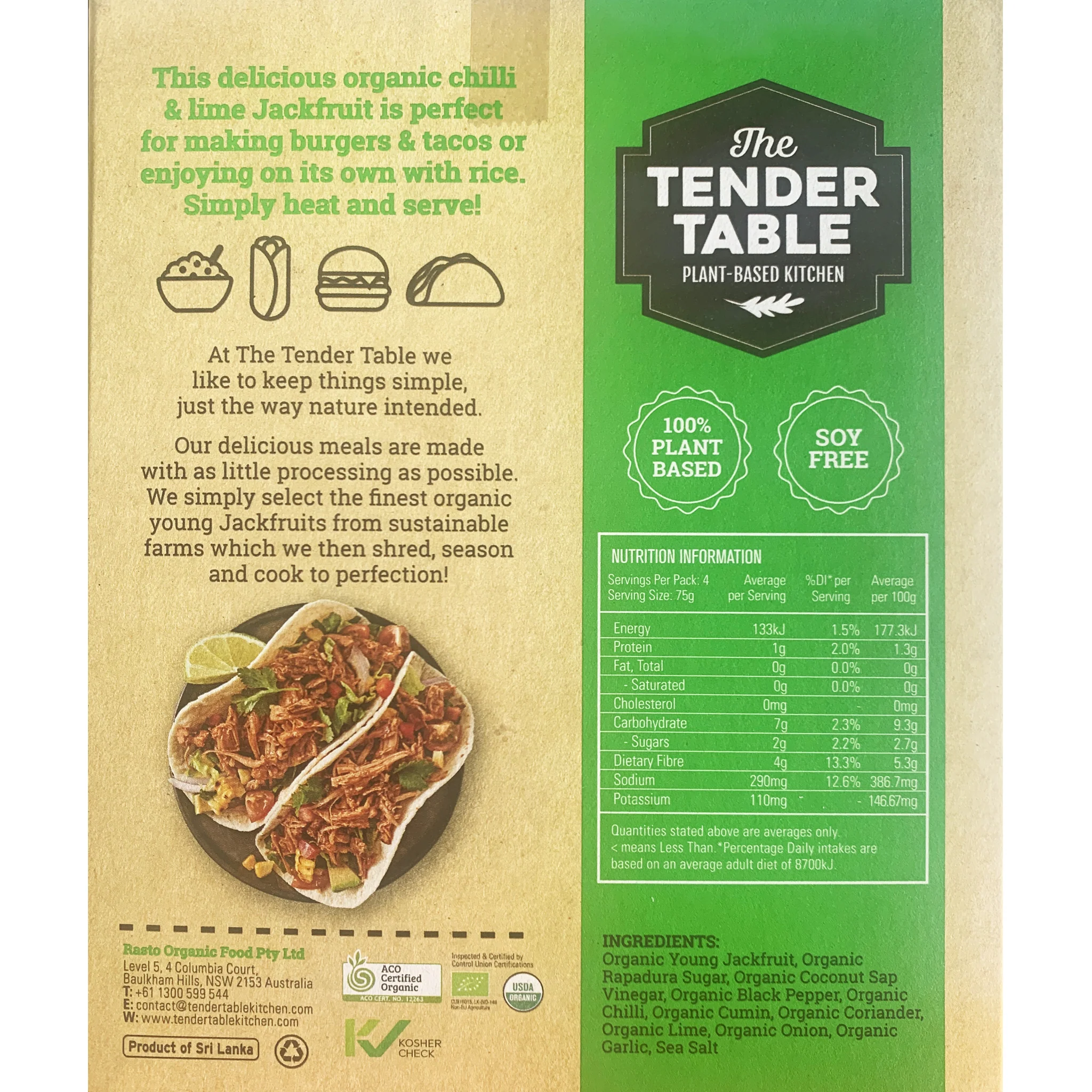 The Tender Table Organic Chilli & Lime Jackfruit 300g - Image 2