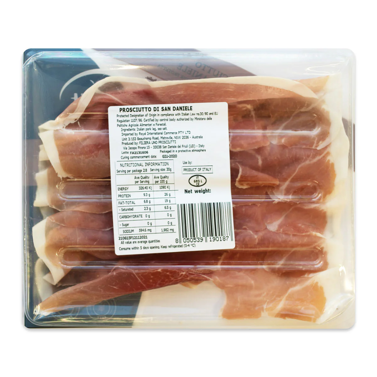 Tidbit Foods Prosciutto Di San Daniele Sliced 100g - Image 2