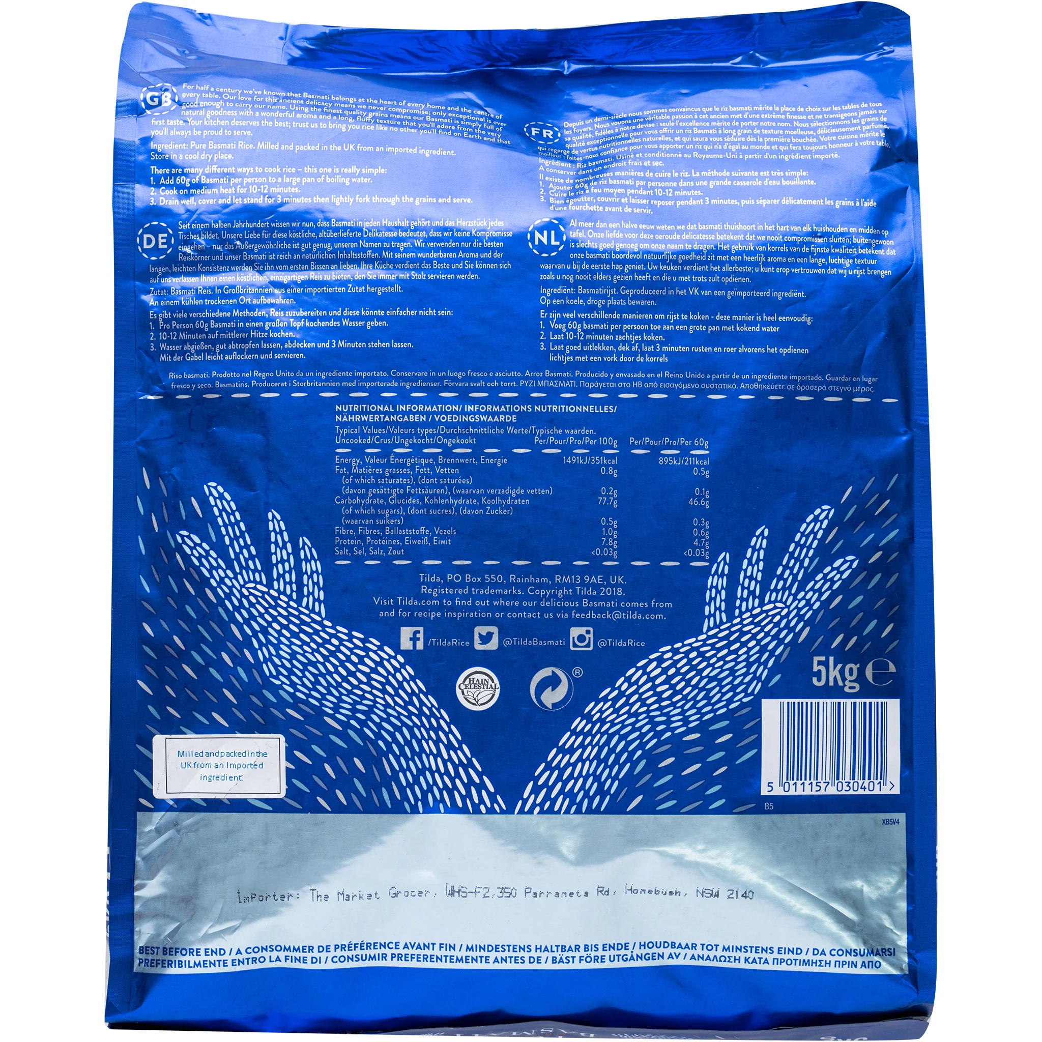 Tilda Pure Basmati Rice 5kg - Image 2