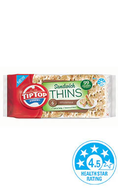 Tip Top Sandwich Thins Wholemeal x6 240g - Image 2