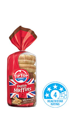 Tip Top English Muffins Wholemeal x6 400g - Image 2