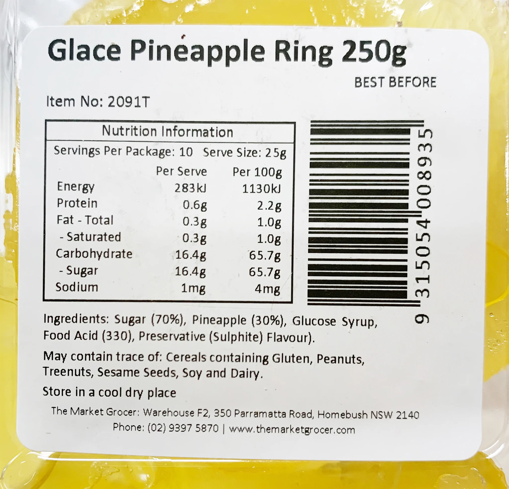 The Market Grocer Glace Pineapple Ring 250g - Image 3