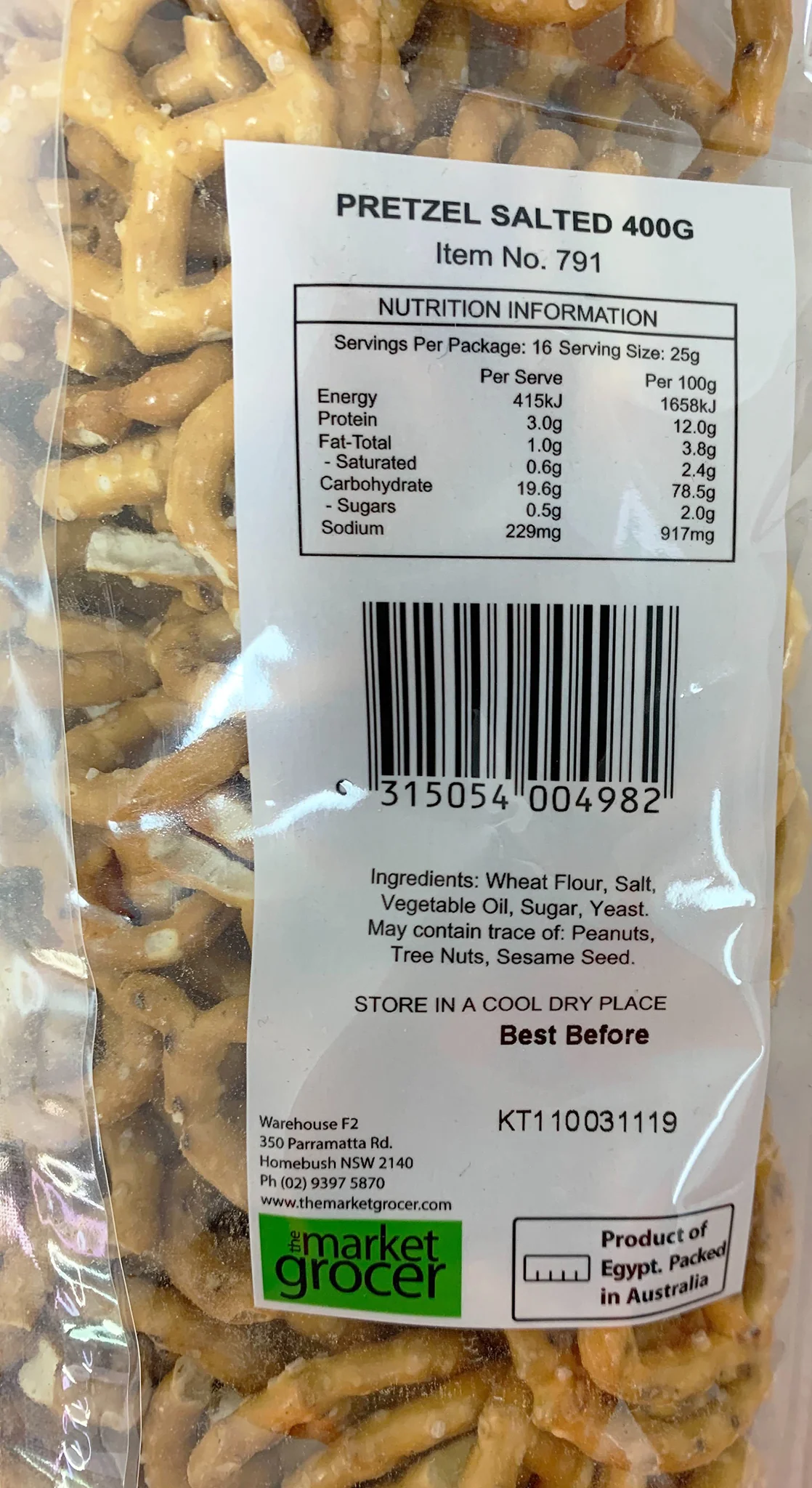 The Market Grocer Pretzel Salted 400g - Image 2