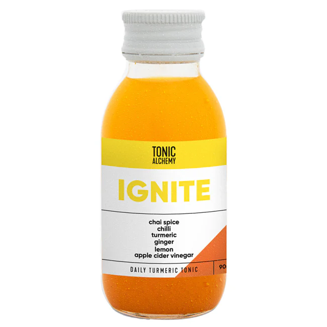 Tonic Alchemy Ignite Daily Turmeric Tonic with Chai Spice, Chilli, Turmeric, Ginger, Lemon and Apple Cider Vinegar 90ml